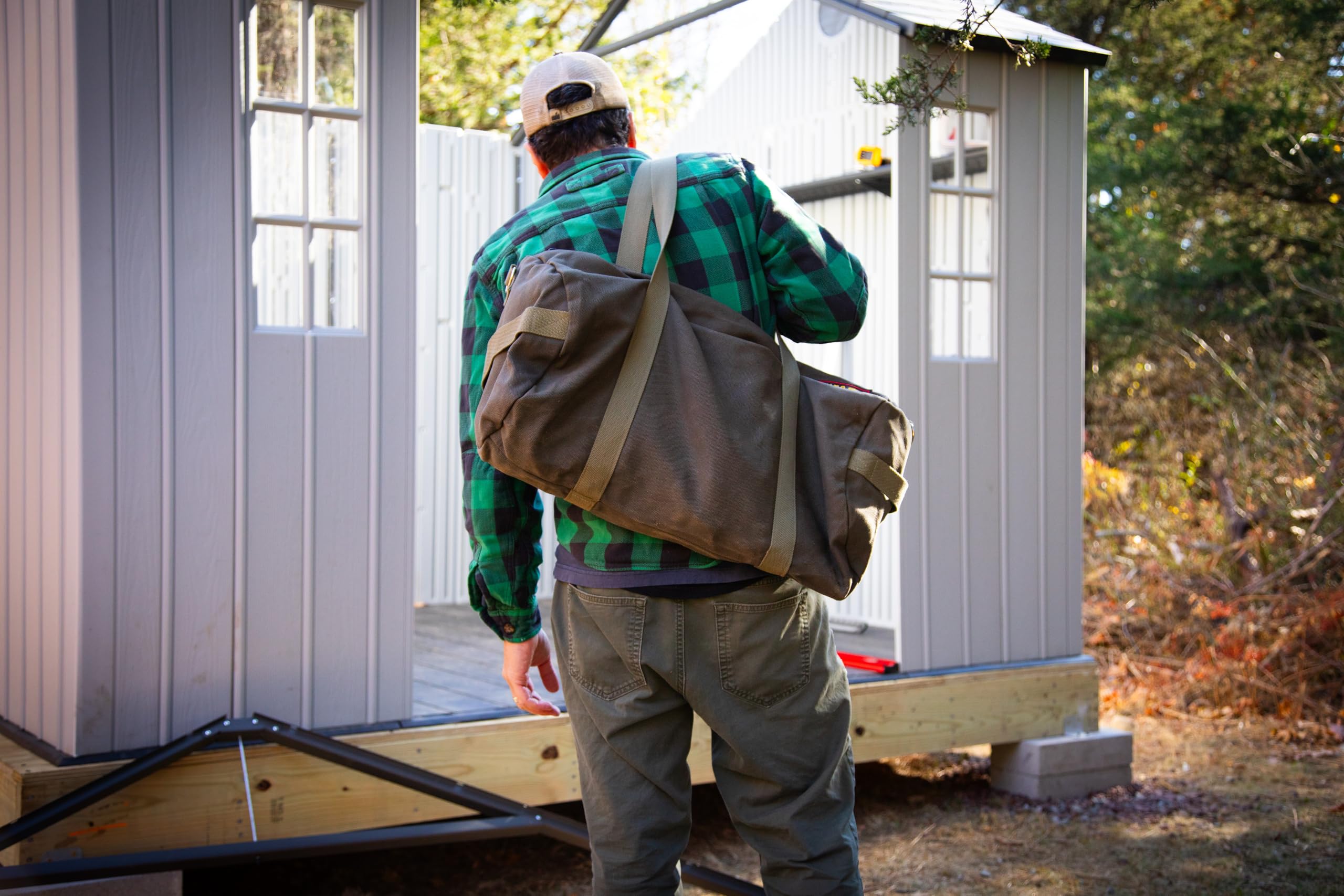 Waxed Canvas Military Duffle Bag, Olive Green