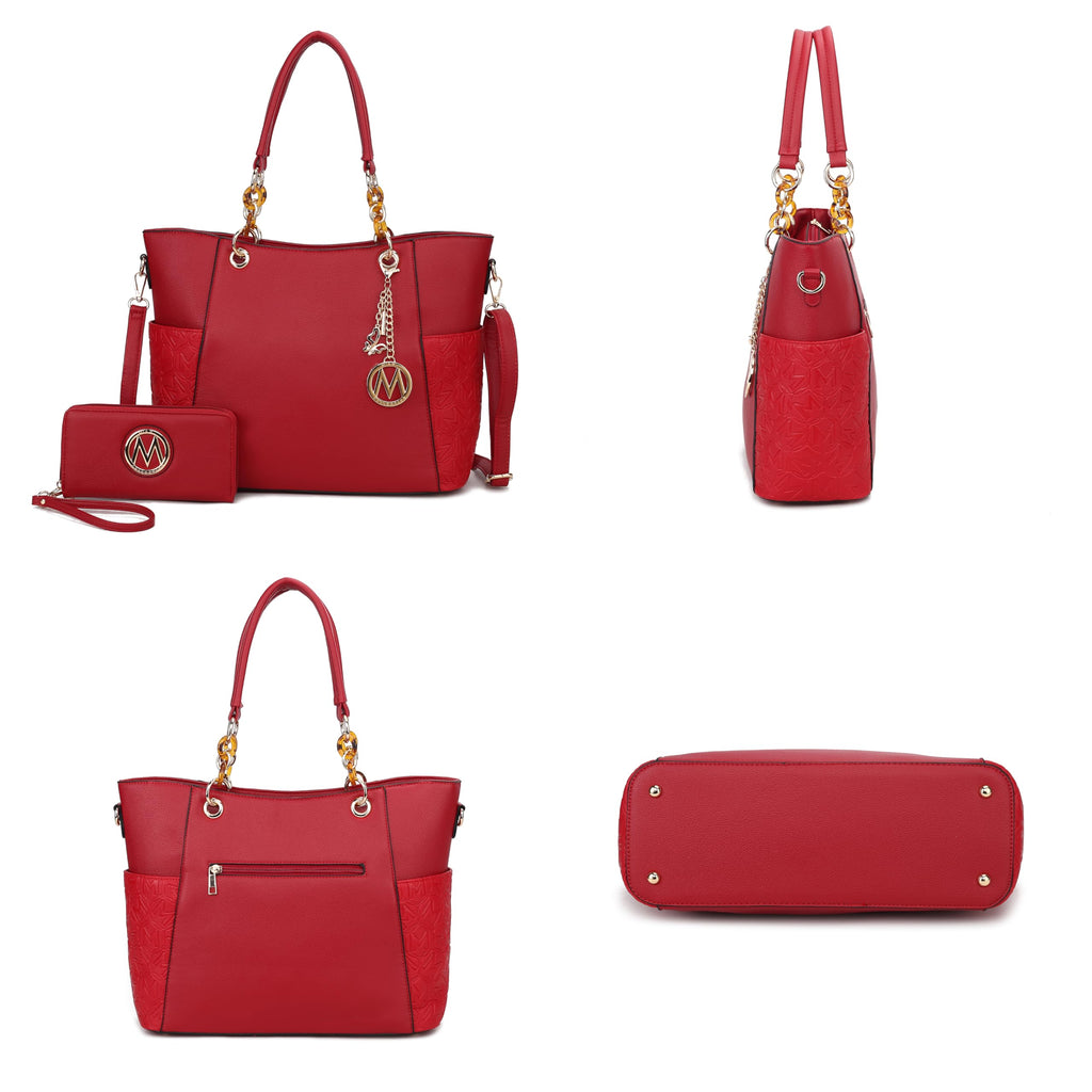 MKF Collection Vegan Leather Tote & Wallet Set