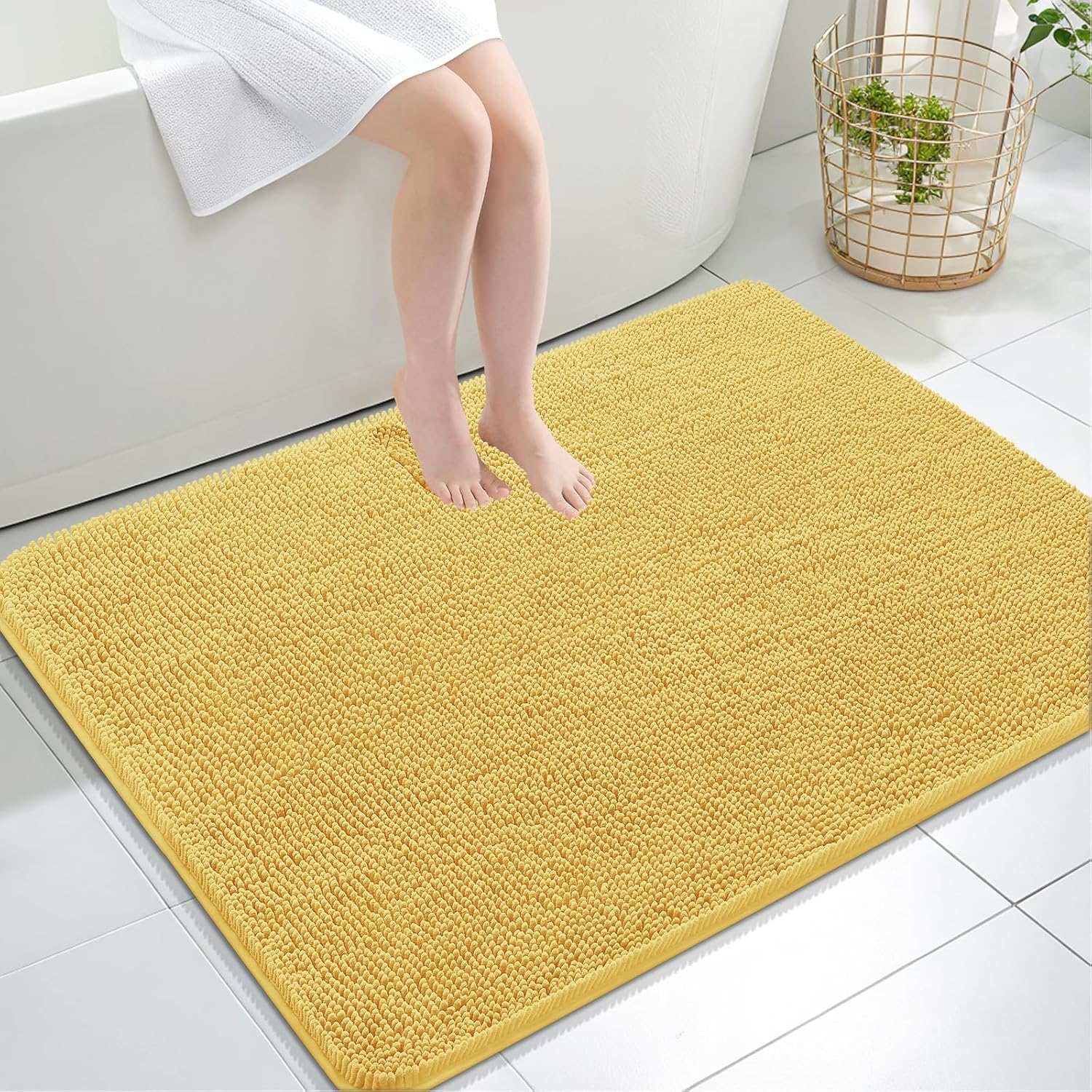 OLANLY Luxe Chenille Bath Mat - Quick Dry & Soft - Decor by Handbags Specialist Headquarter | Available at Handbags Specialist Headquarter