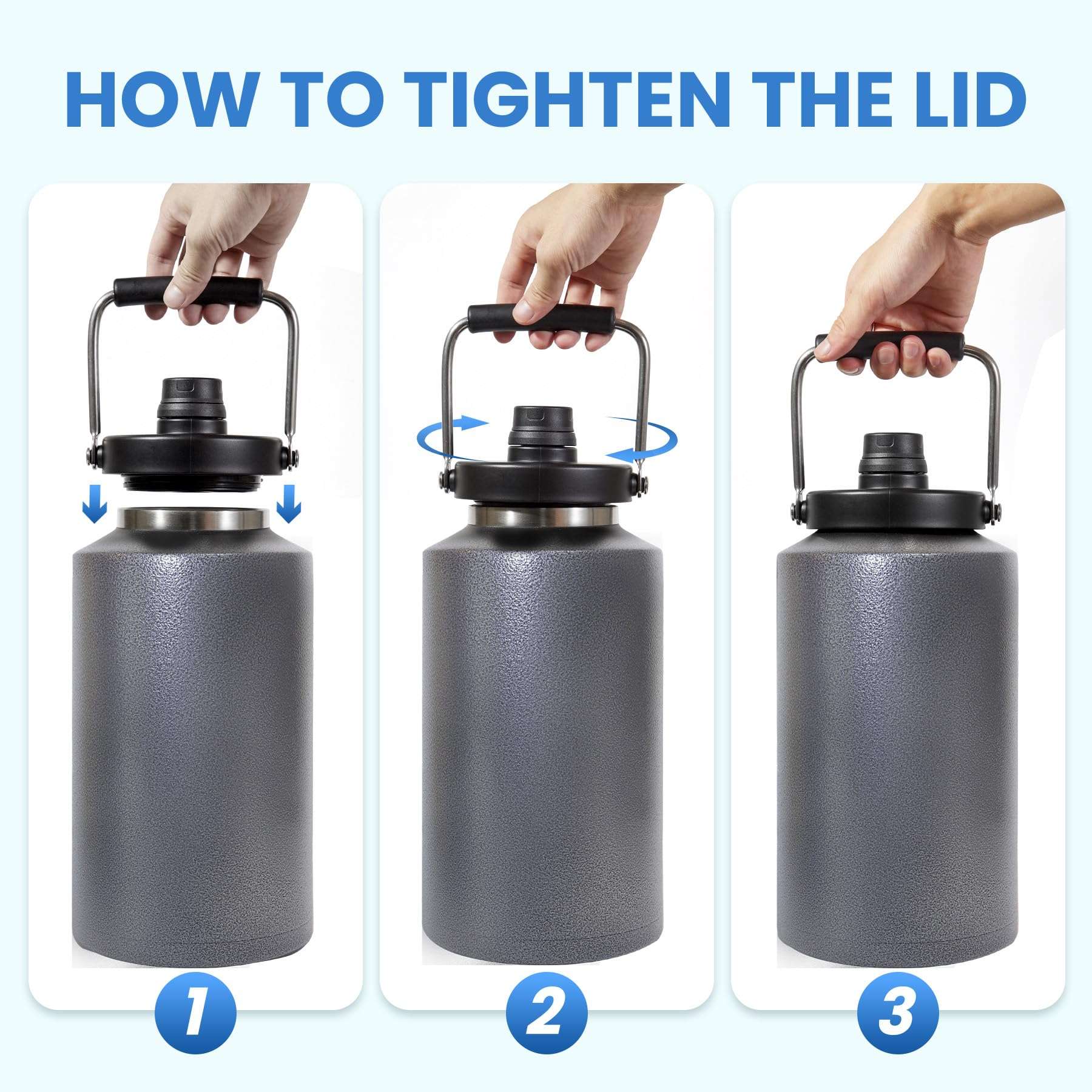 HydraGuard 128oz: Dual-Vacuum Stainless Water Jug - Water Bottles by Handbags Specialist Headquarter | Available at Handbags Specialist Headquarter