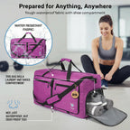 Bago 60L Foldable Travel Duffle Bag with Shoe Compartment