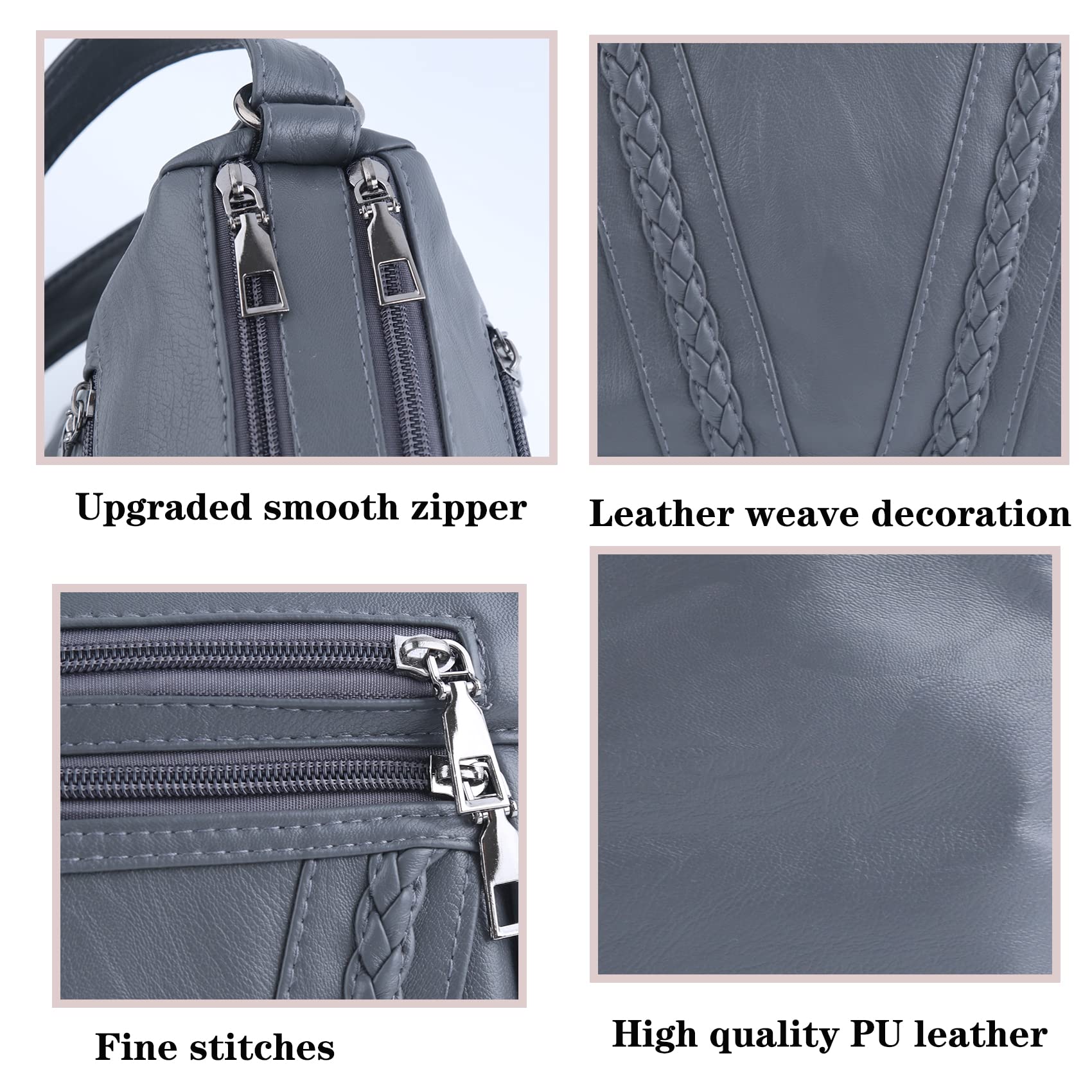 ELDA Chic Crossbody: Soft PU Leather Multi-Pocket Bag - Handbags by Handbags Specialist Headquarter | Available at Handbags Specialist Headquarter