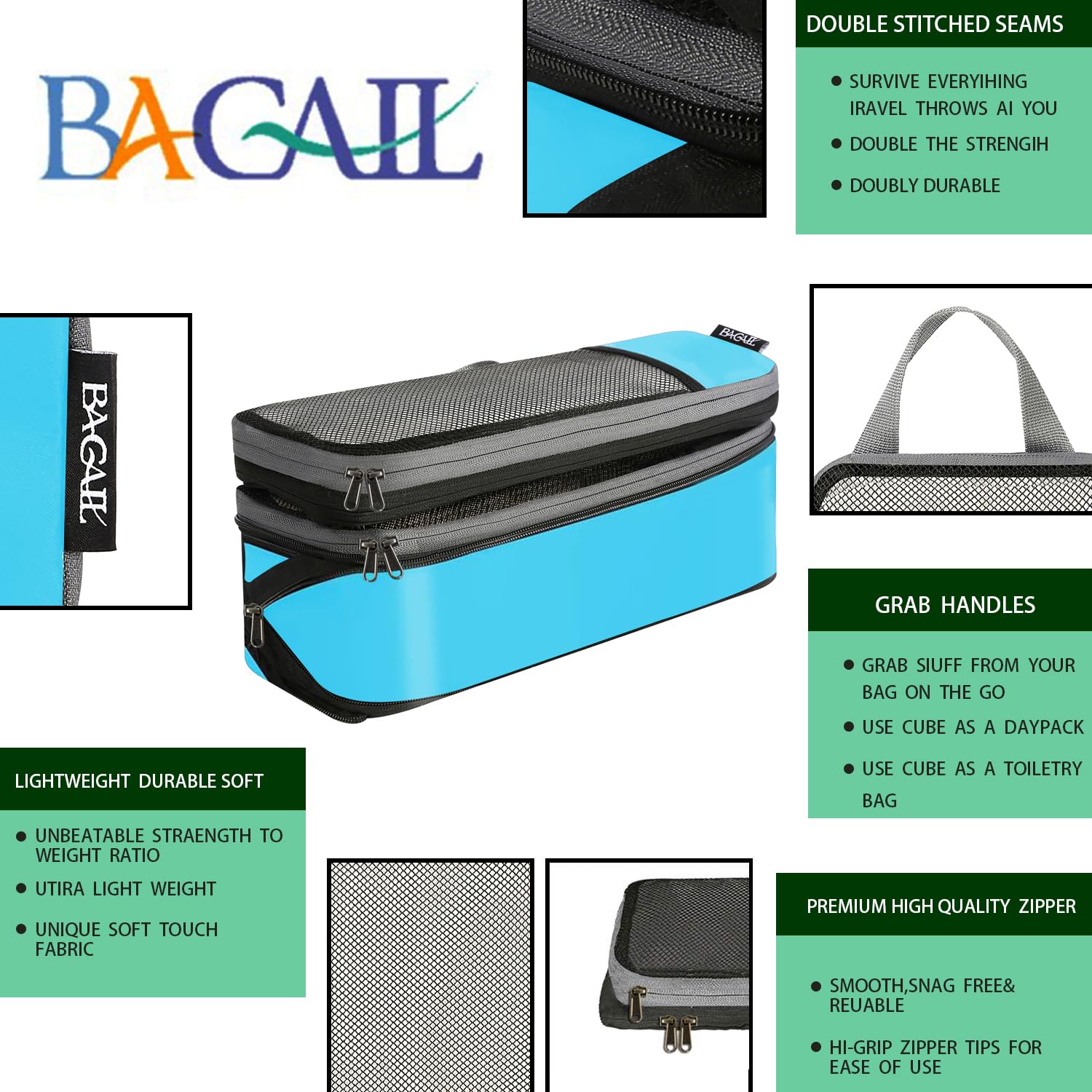 BAGAIL Expandable Travel Compression Cubes Set -  by Handbags Specialist Headquarter | Available at Handbags Specialist Headquarter