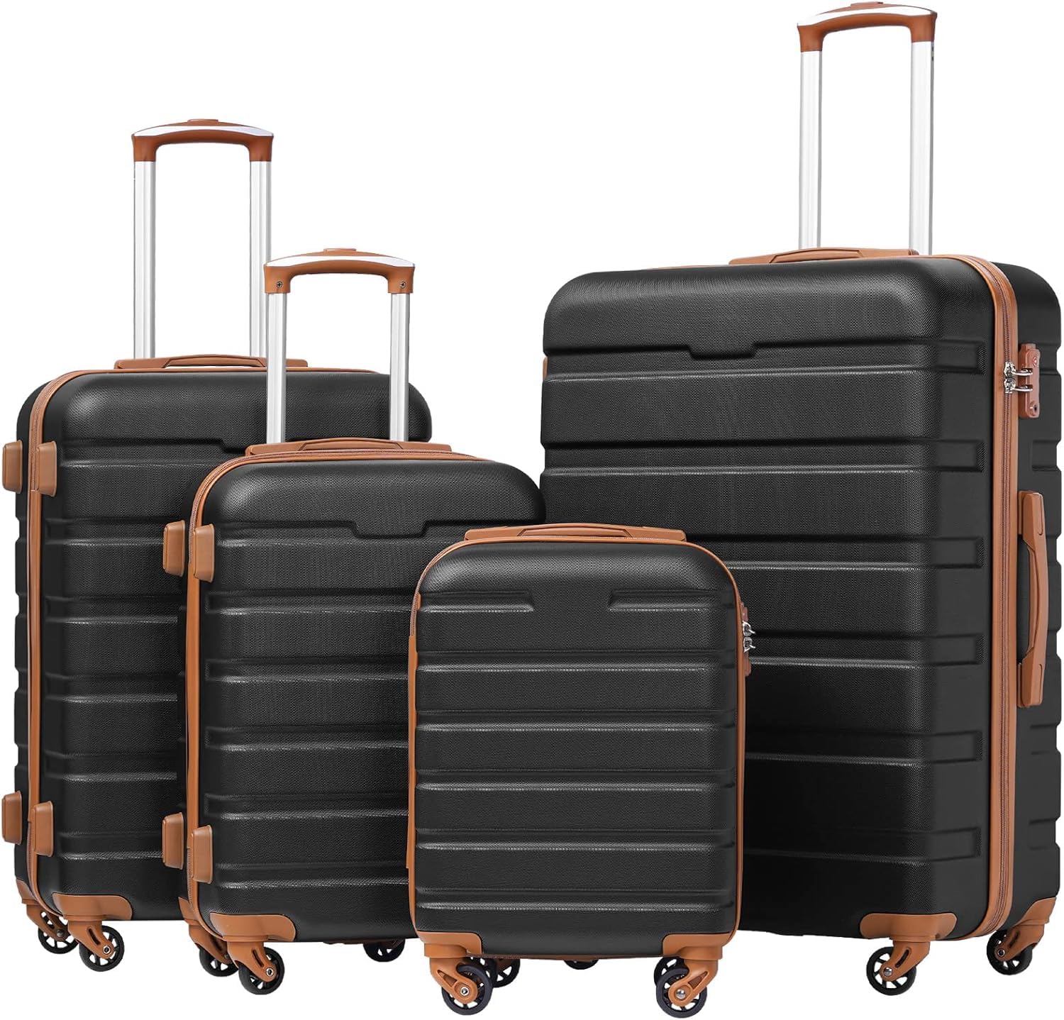 Coolife 3-Piece Hardshell Luggage Set - Navy