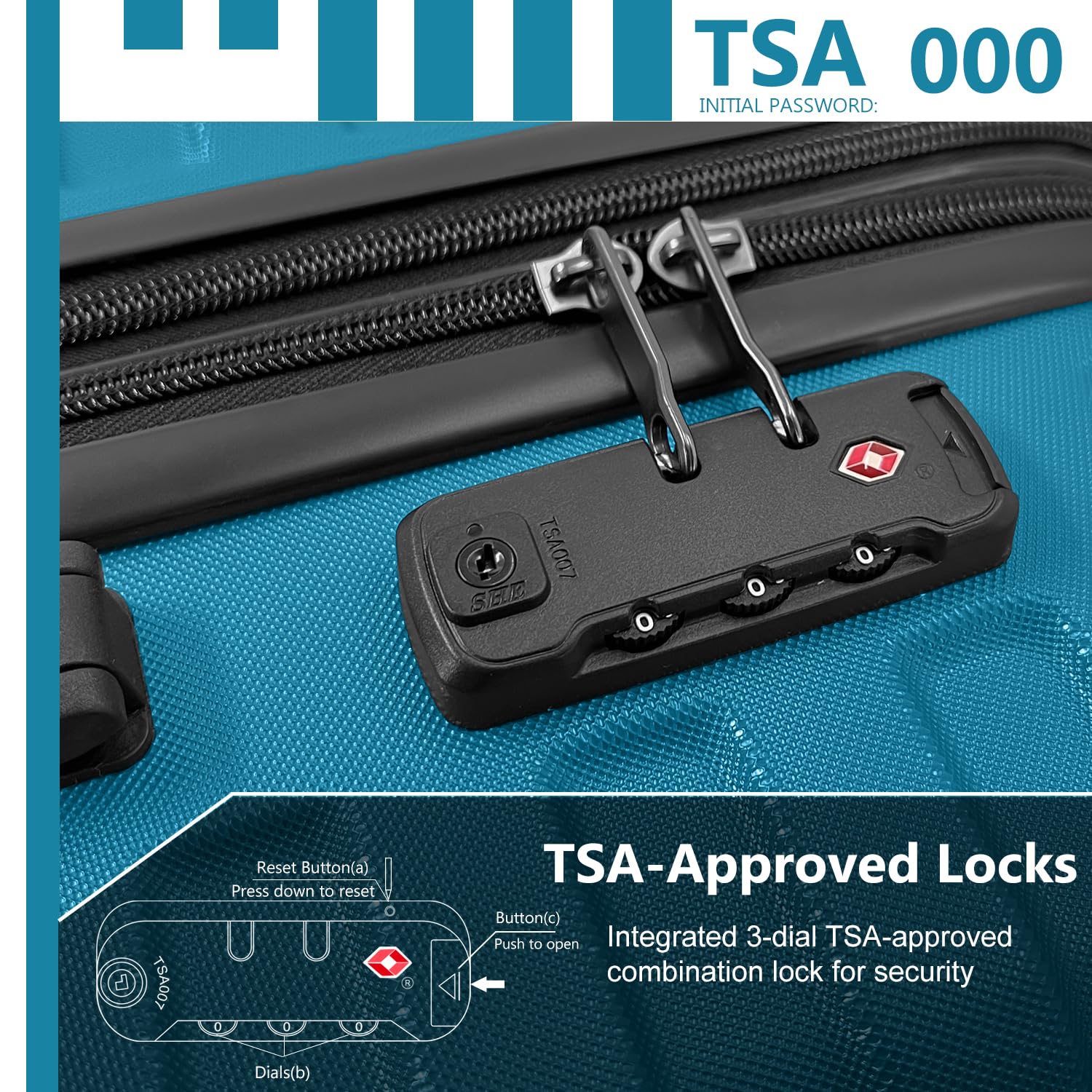 LAVENDER 6pc Hardside Spinner Luggage – ##variant## Luggage Travel Bags