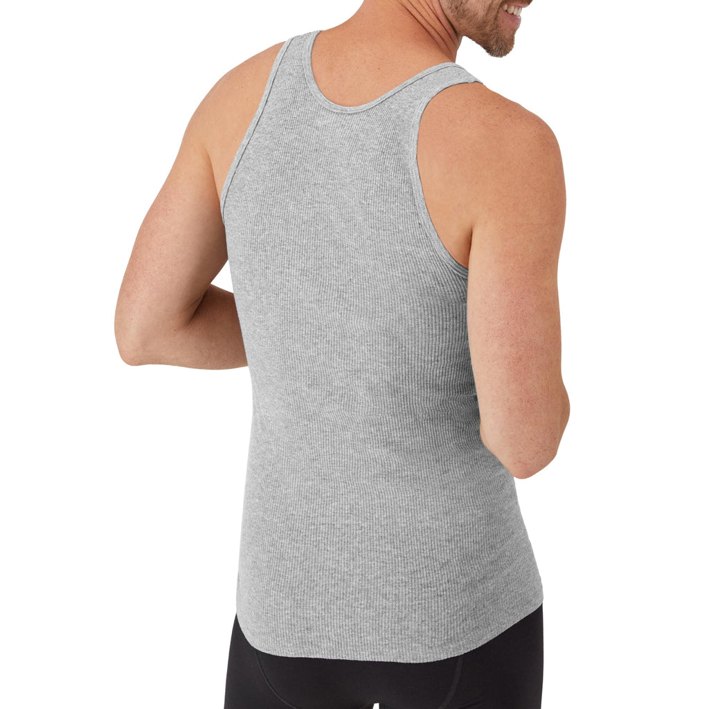 CoolFlex Men's Ribbed Tank Pack - White/Black/Gray