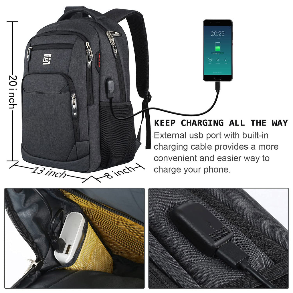SecureSlim Laptop Backpack with USB & Water Resistance - Backpack Bags by Handbags Specialist Headquarter | Available at Handbags Specialist Headquarter