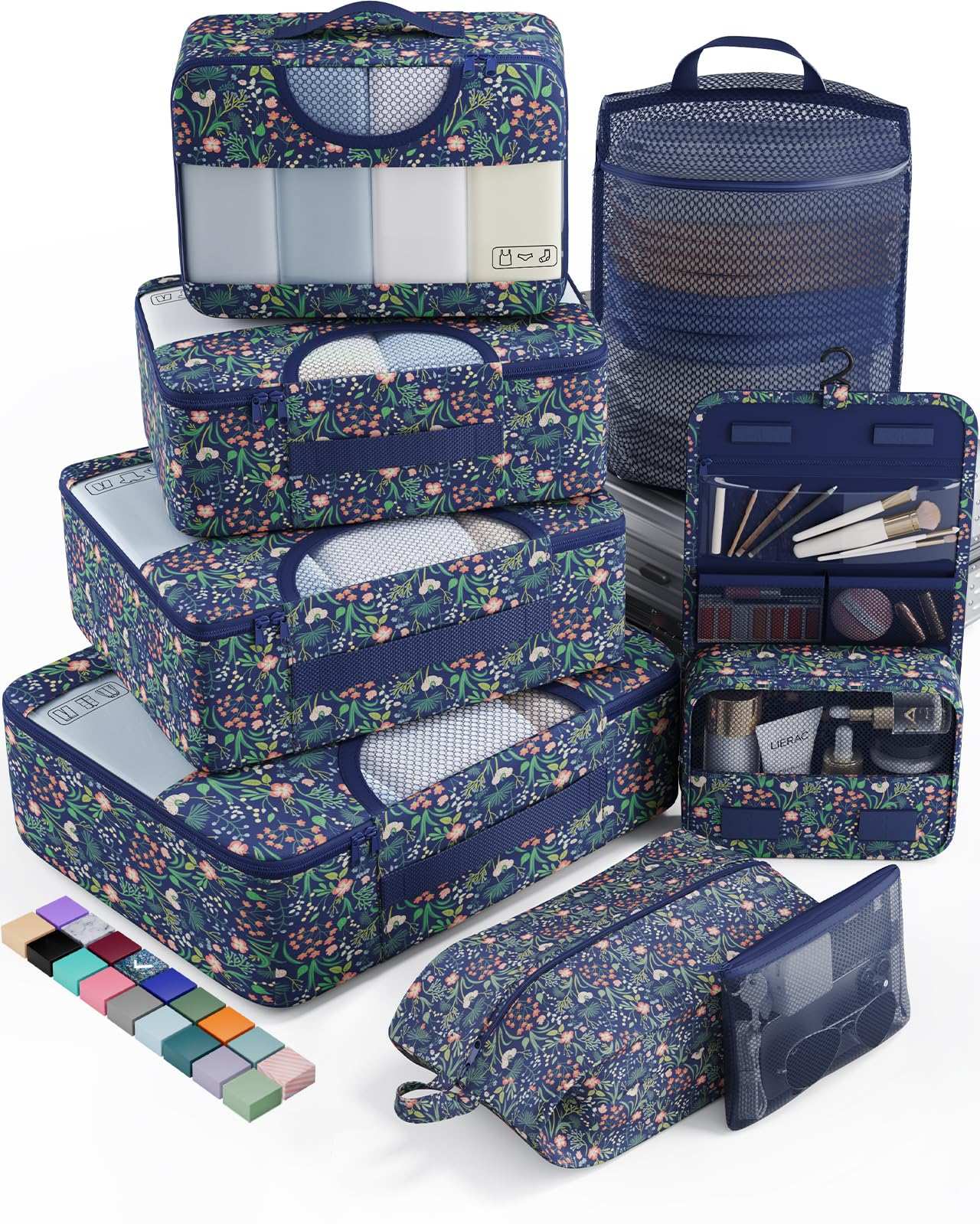 Veken Travel Cubes - 8 Piece Set - Luggage Travel Bags by Handbags Specialist Headquarter | Available at Handbags Specialist Headquarter