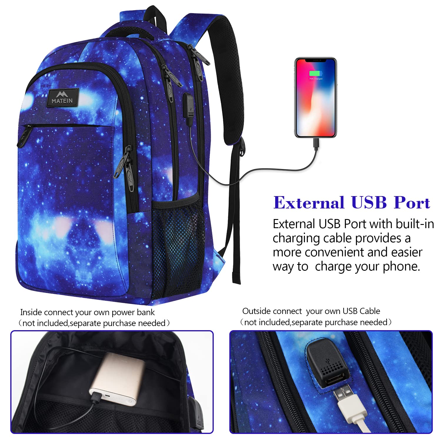 MATEIN SleekGuard Laptop Backpack with USB Port - Backpack Bags by Handbags Specialist Headquarter | Available at Handbags Specialist Headquarter