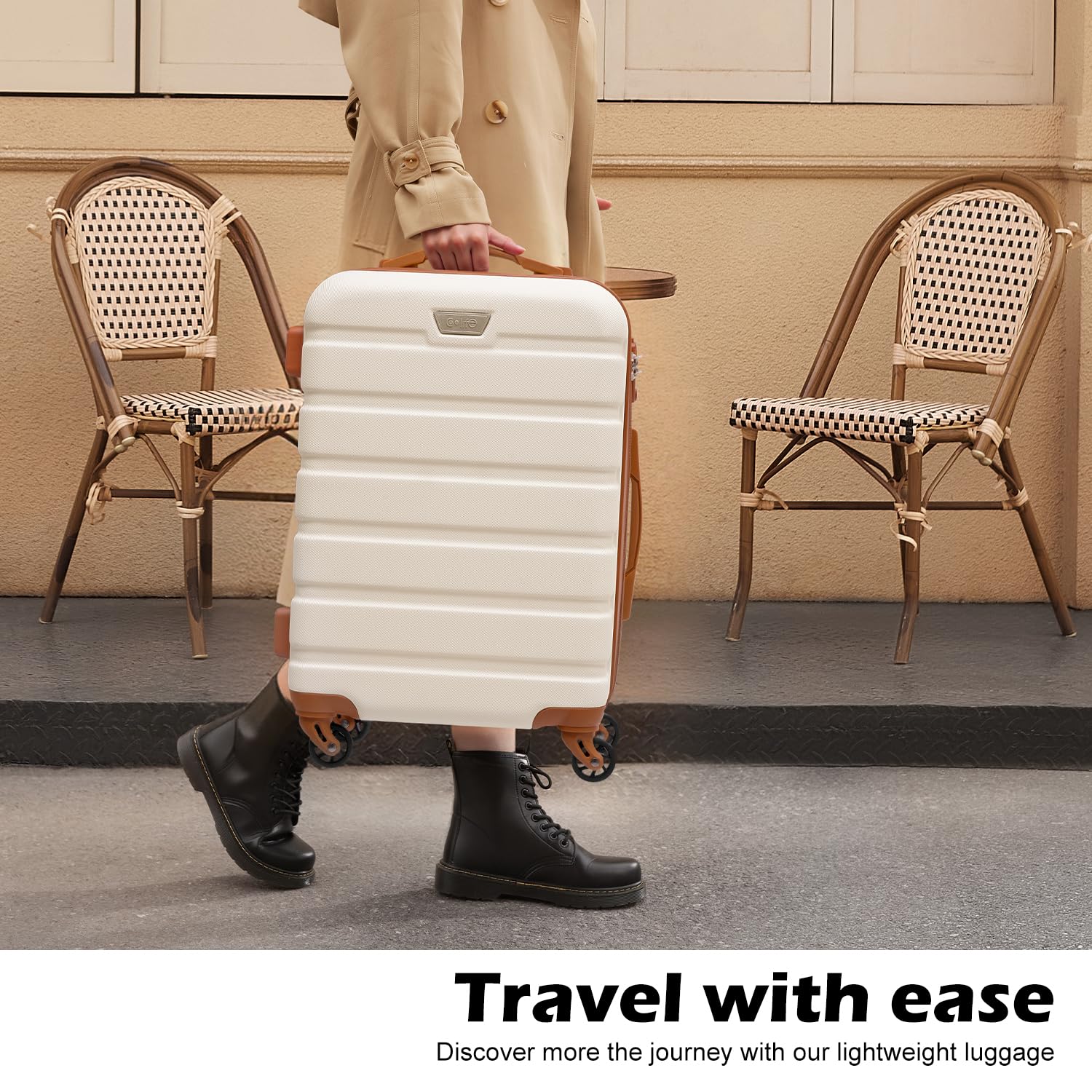 Coolife 3-Piece Hardshell Luggage Set - Navy