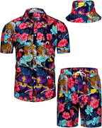 TUNEVUSE Men's Hawaiian Shirt & Shorts Set