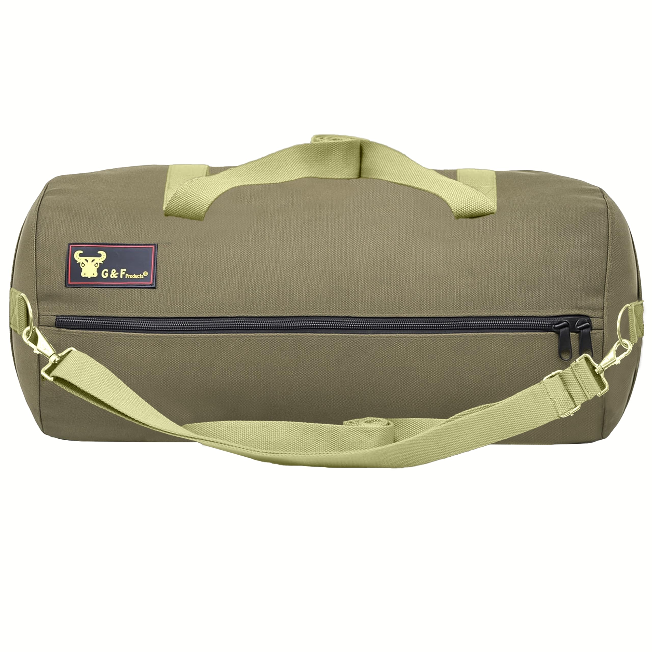 Waxed Canvas Military Duffle Bag, Olive Green