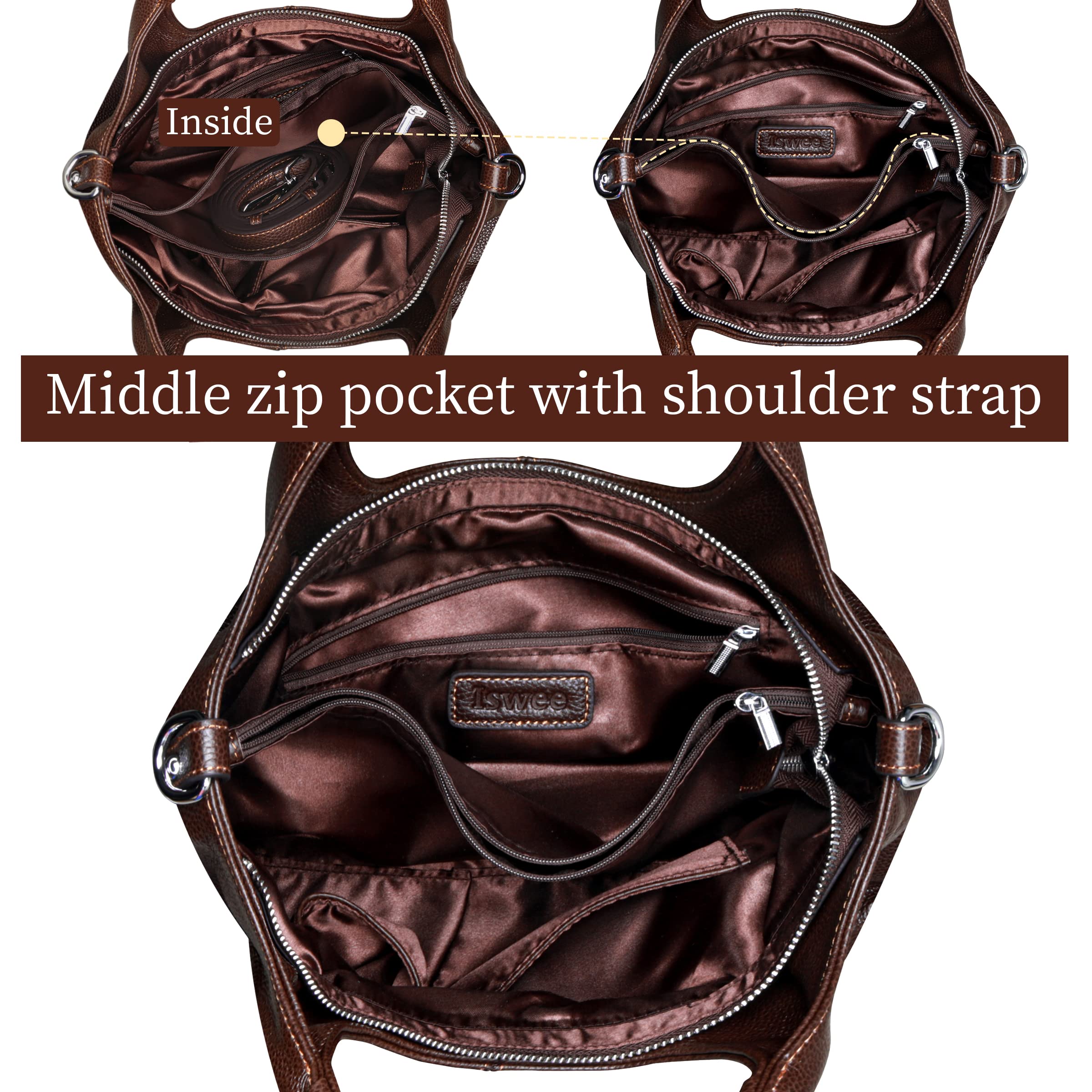 Iswee Luxe Leather Women's Medium Shoulder Tote - Handbags by Handbags Specialist Headquarter | Available at Handbags Specialist Headquarter