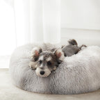 PawCozy Nest: Plush Anti-Anxiety Pet Bed, Light Grey -  by Handbags Specialist Headquarter | Available at Handbags Specialist Headquarter