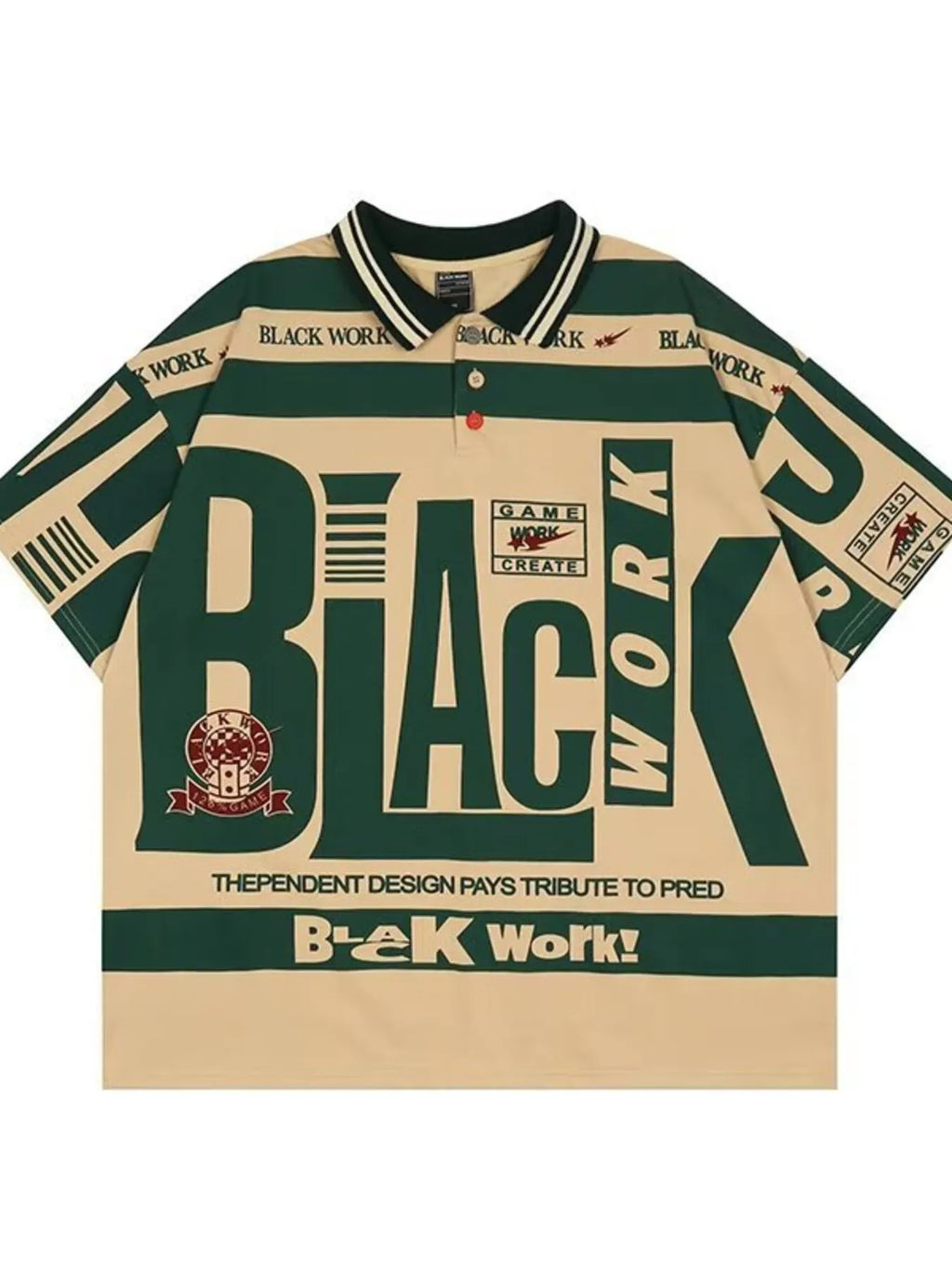 Men's Plus Size Letter Print Half Sleeve Polo Shirt - Men's Polo shirt by Trendsi | Available at Handbags Specialist Headquarter