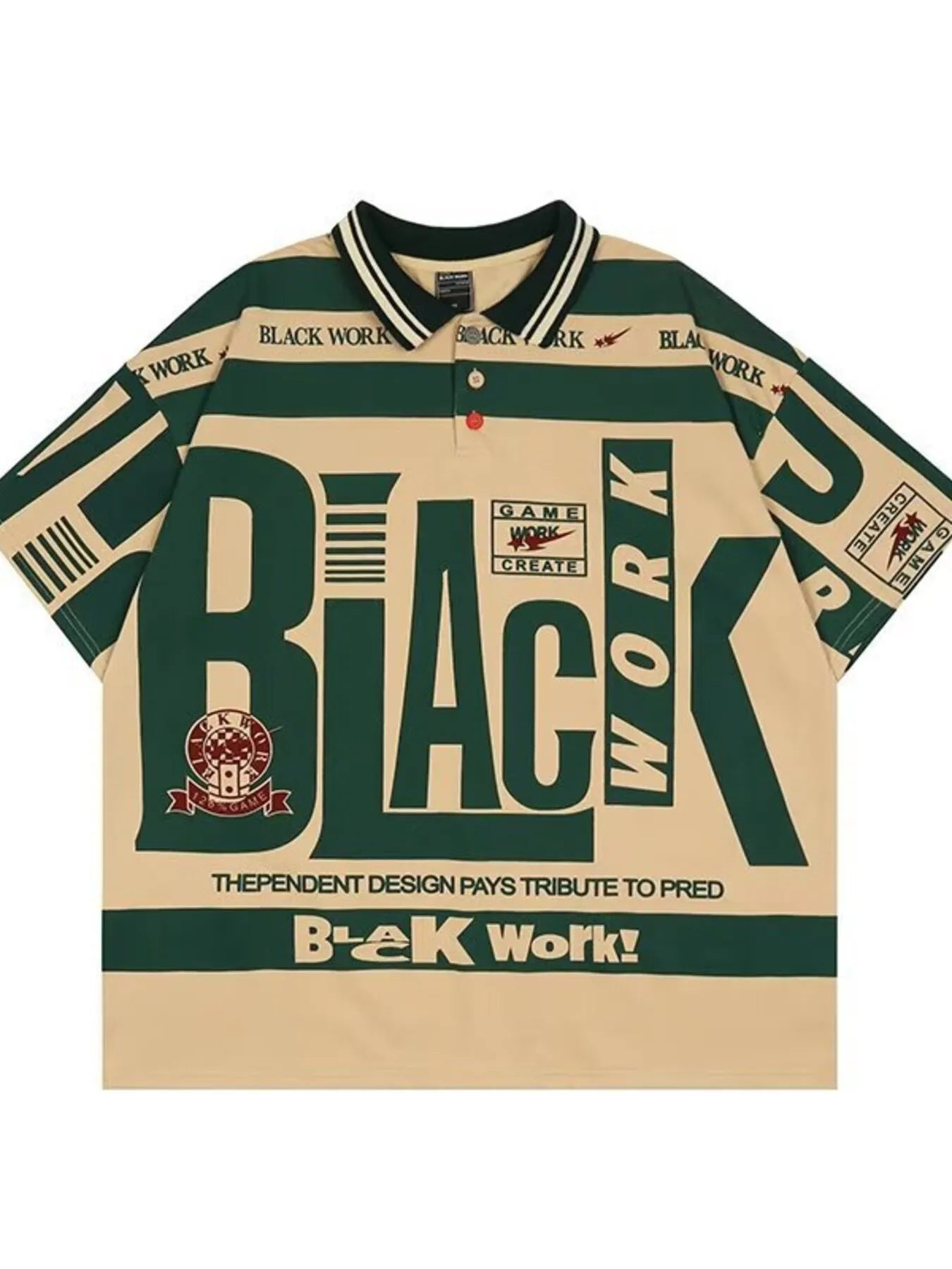 Men's Plus Size Letter Print Half Sleeve Polo Shirt - Men's Polo shirt by Trendsi | Available at Handbags Specialist Headquarter