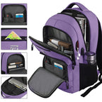 Volher Anti-Theft USB Laptop Backpack - Rose Red