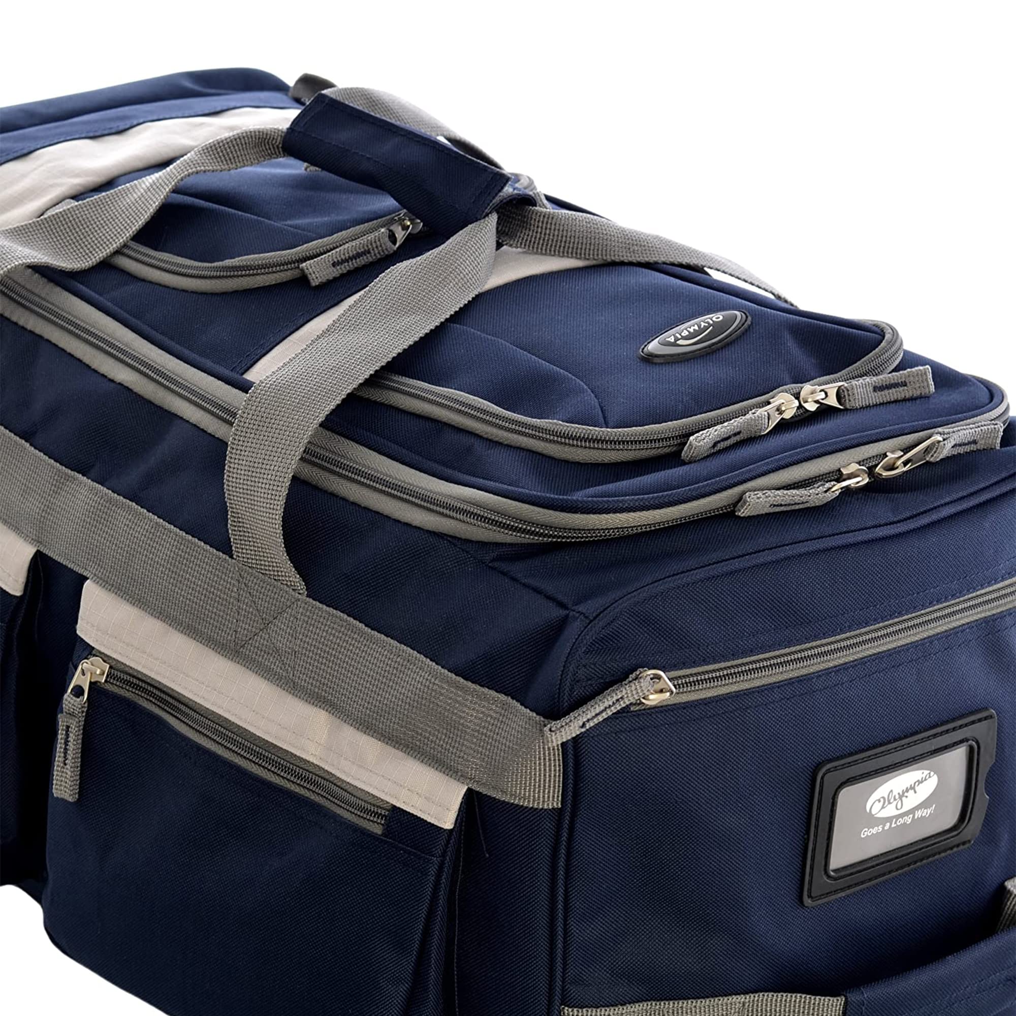 Olympia 22 Max Wheeled Duffel: 8-Pocket Water-Resist -  by Handbags Specialist Headquarter | Available at Handbags Specialist Headquarter