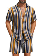 COOFANDY Men's Hawaiian 2 Piece Beach Outfit Set
