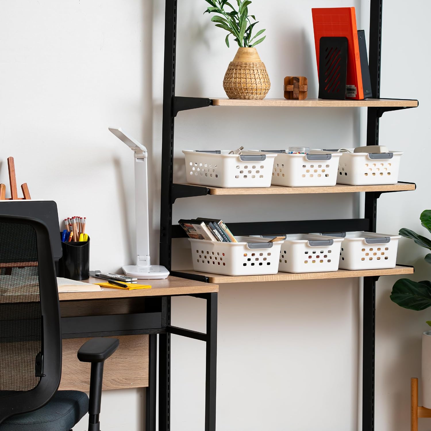 IRIS ShelfSaver 12-Pack Storage Baskets, White - PhoenixBucketTitleBTF by Handbags Specialist Headquarter | Available at Handbags Specialist Headquarter