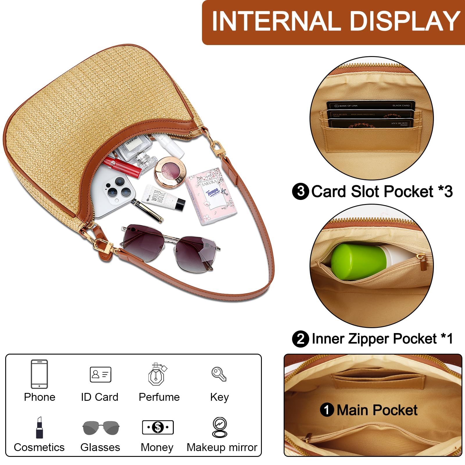 Retro Chic Hobo Bag - Cute Underarm Purse - Shoulder Bags by Handbags Specialist Headquarter | Available at Handbags Specialist Headquarter