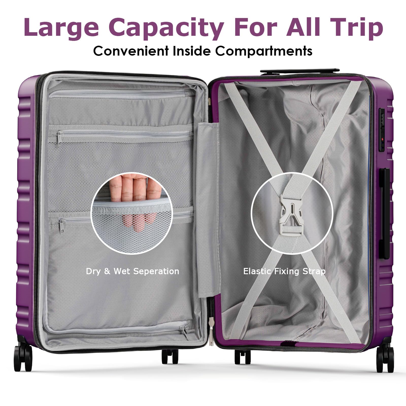 BEOW Spinner Luggage Set - Luggage Travel Bags by Handbags Specialist Headquarter | Available at Handbags Specialist Headquarter