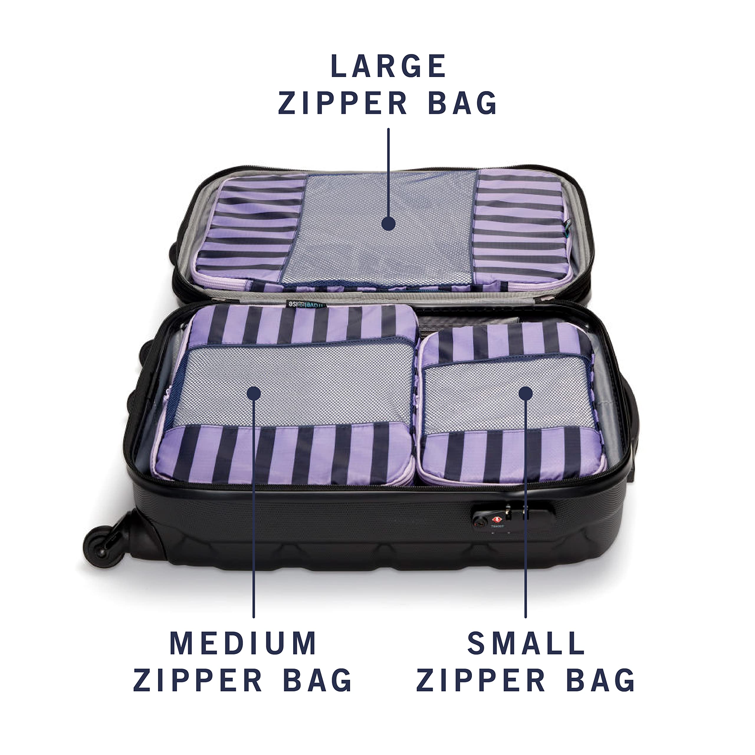 TravelWise Weekender Packing Cube Set - Silver 5-Piece - Luggage Travel Bags by Handbags Specialist Headquarter | Available at Handbags Specialist Headquarter