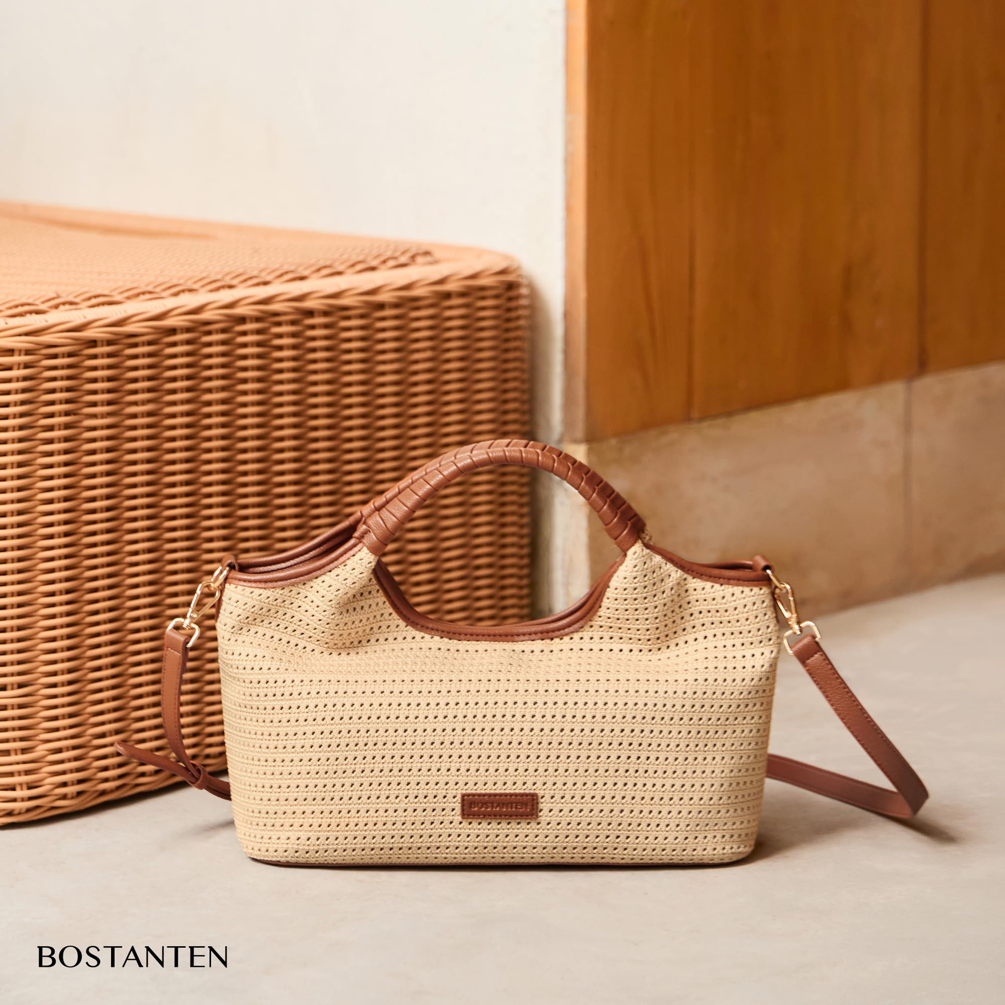 BOSTANTEN Leather Satchel Crossbody Handbag for Women