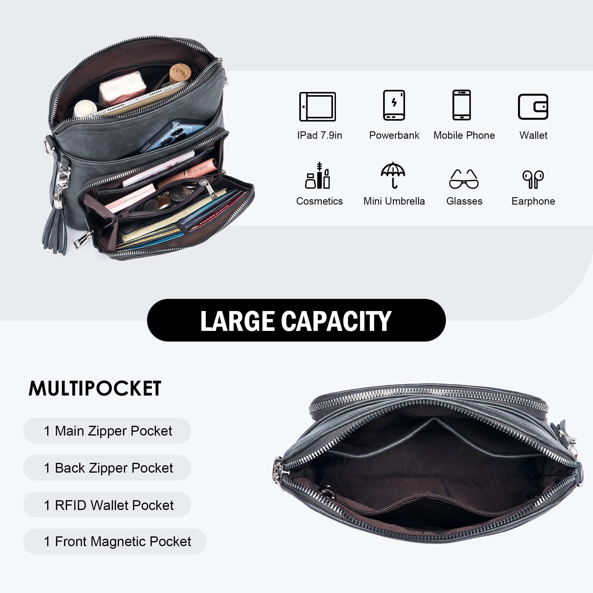 Tassel Charm Crossbody Bag for Women -  by Handbags Specialist Headquarter | Available at Handbags Specialist Headquarter