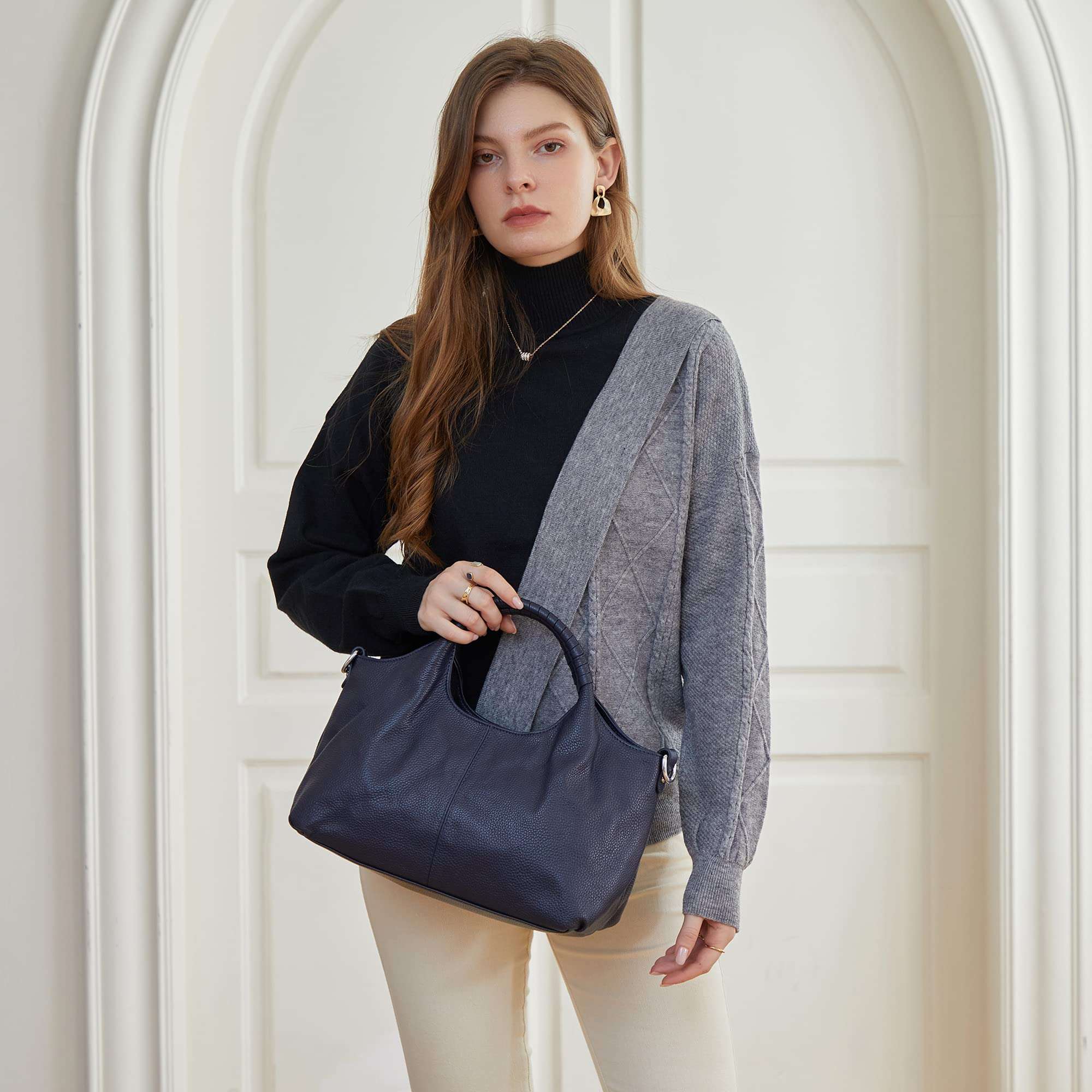 Iswee Luxe Leather Women's Medium Shoulder Tote - Handbags by Handbags Specialist Headquarter | Available at Handbags Specialist Headquarter