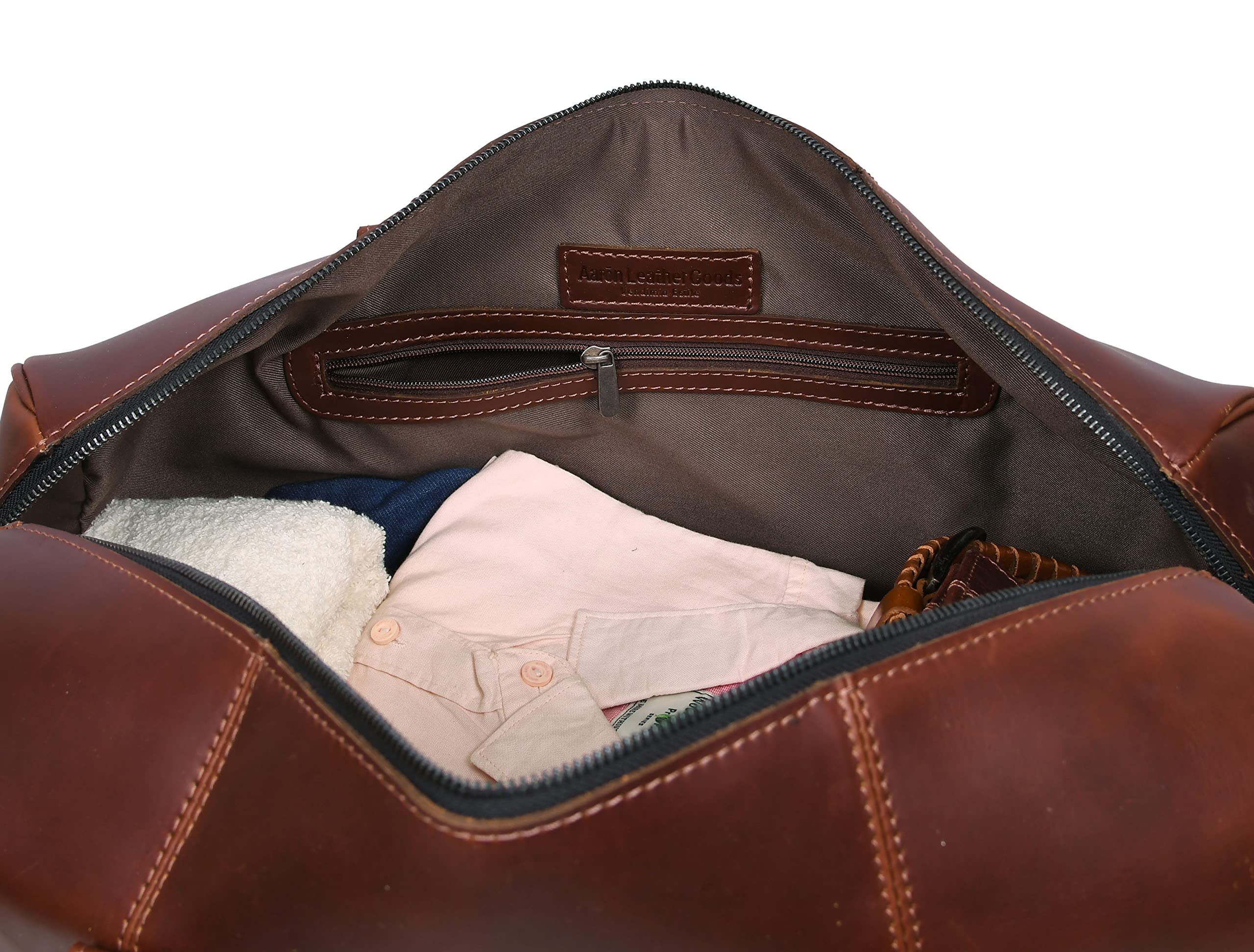 Leather Travel Duffel Bag for Men & Women