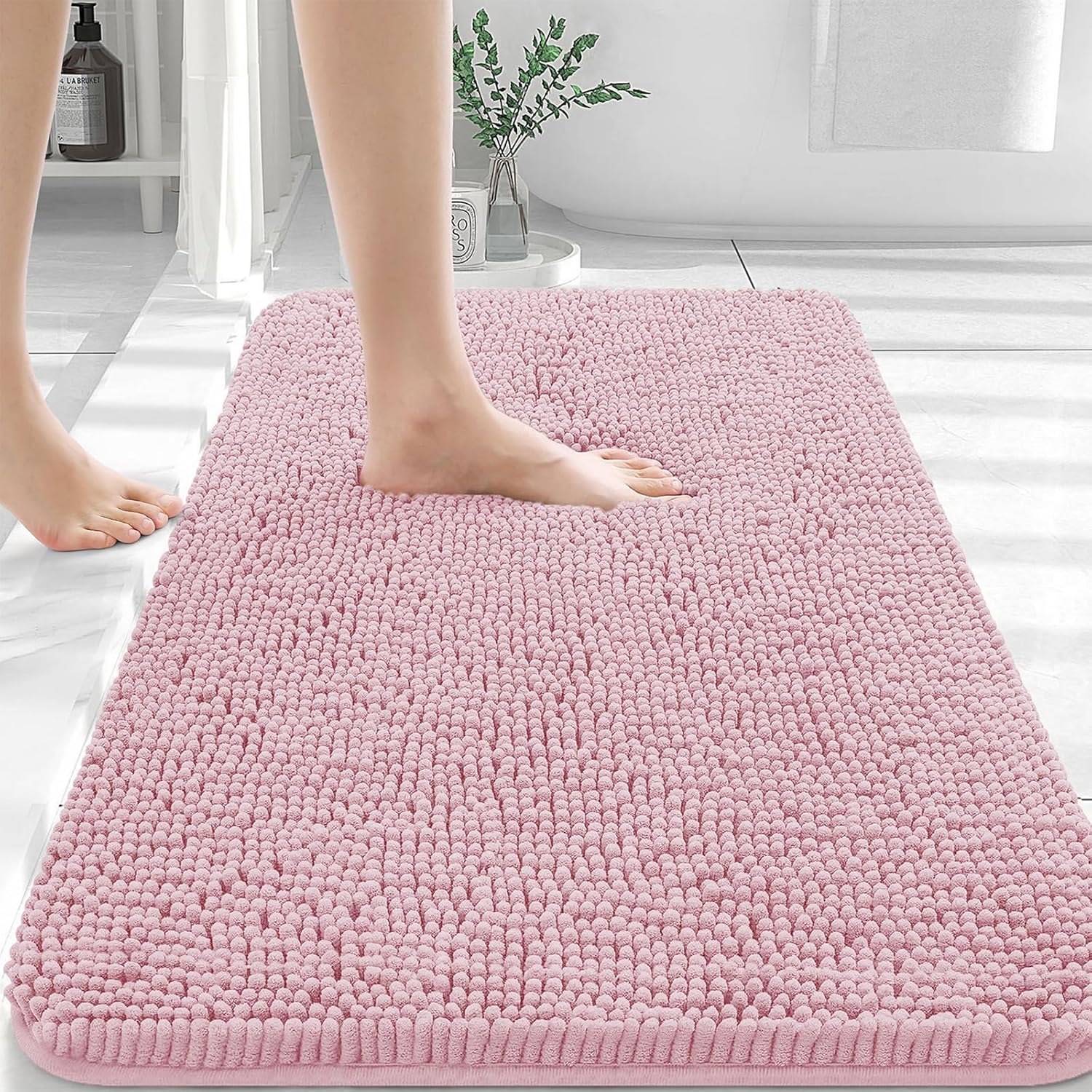 OLANLY Luxe Chenille Bath Mat - Quick Dry & Soft - Decor by Handbags Specialist Headquarter | Available at Handbags Specialist Headquarter