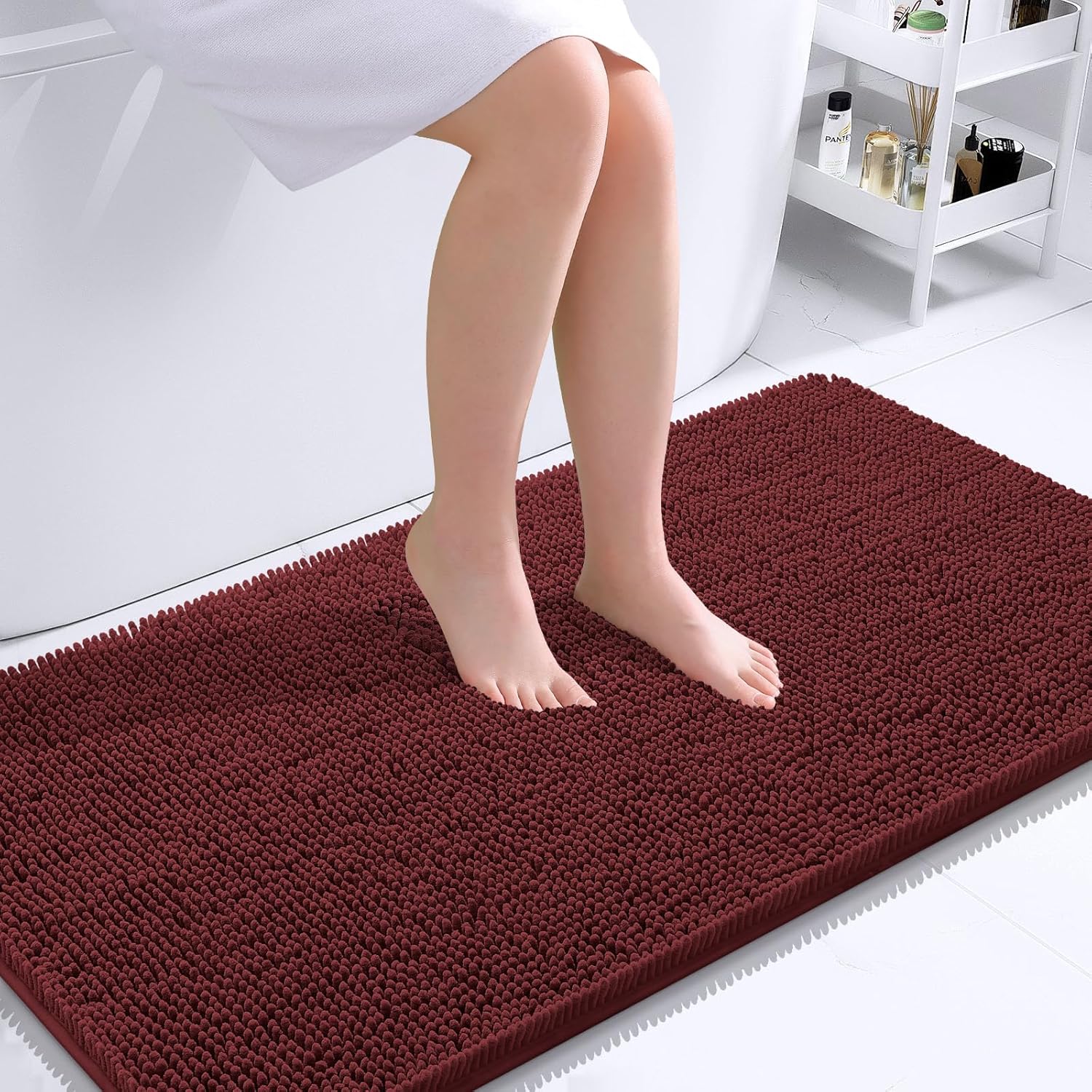 OLANLY Luxe Chenille Bath Mat - Quick Dry & Soft - Decor by Handbags Specialist Headquarter | Available at Handbags Specialist Headquarter
