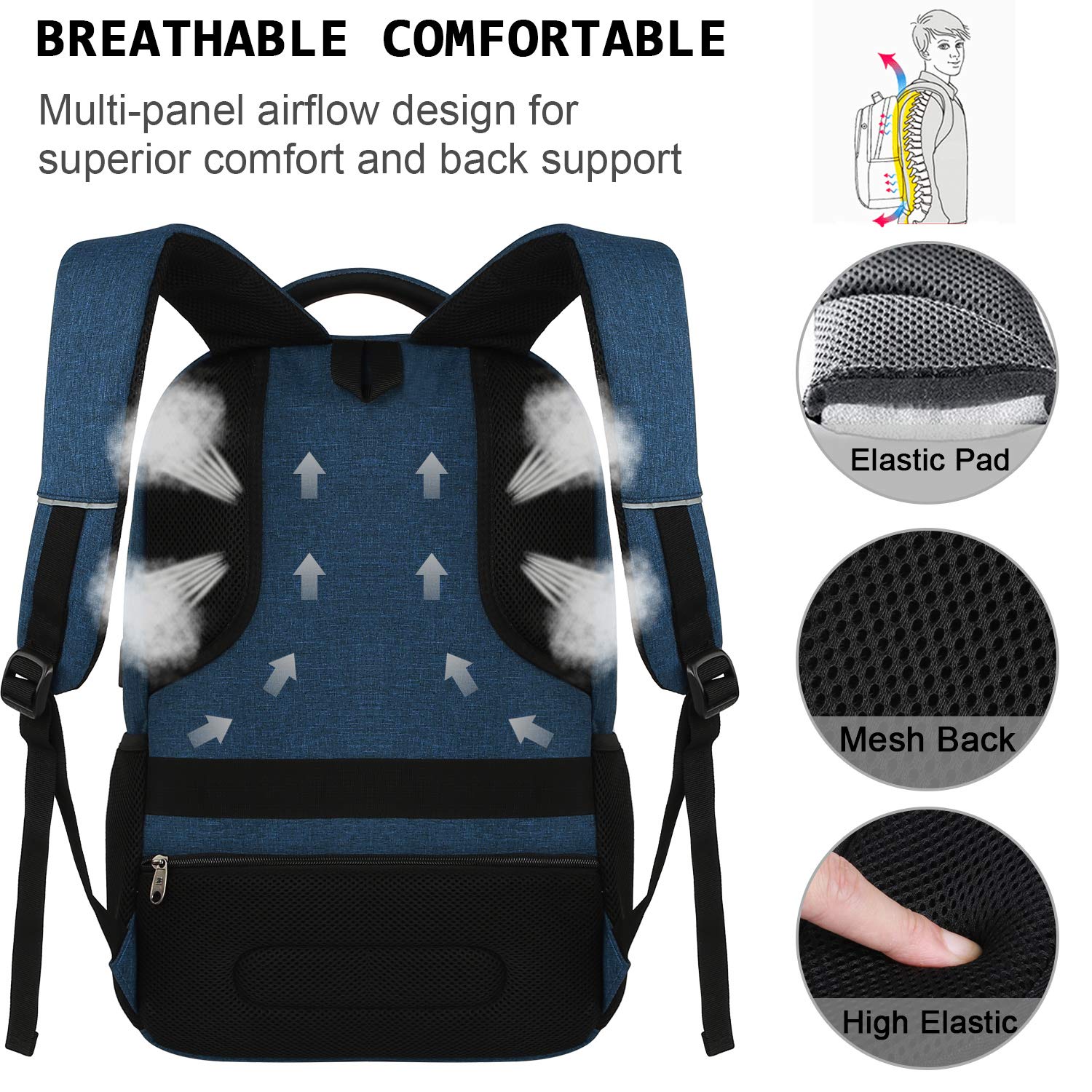 SecureSlim Laptop Backpack with USB & Water Resistance - Backpack Bags by Handbags Specialist Headquarter | Available at Handbags Specialist Headquarter