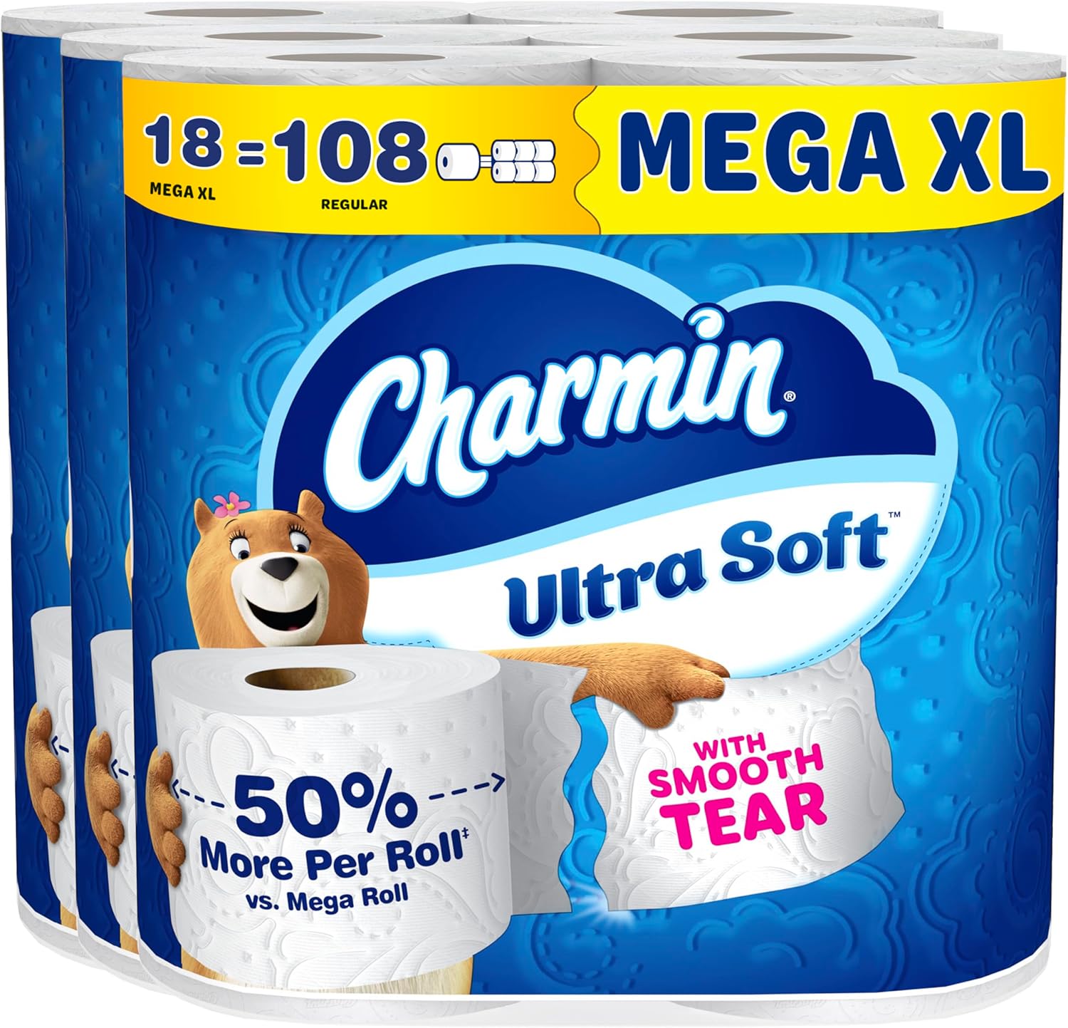 Charmin Cloud Soft: 6 Mega = 24 Regular Rolls - Toilet Paper by Handbags Specialist Headquarter | Available at Handbags Specialist Headquarter