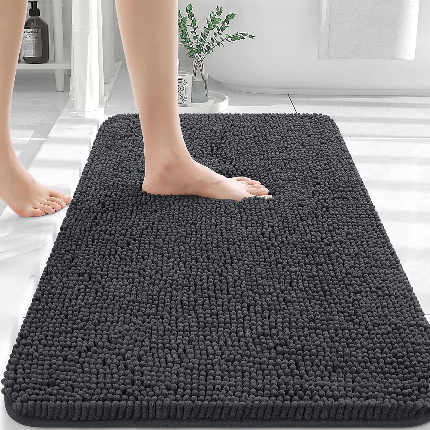 OLANLY Luxe Chenille Bath Mat - Quick Dry & Soft - Decor by Handbags Specialist Headquarter | Available at Handbags Specialist Headquarter