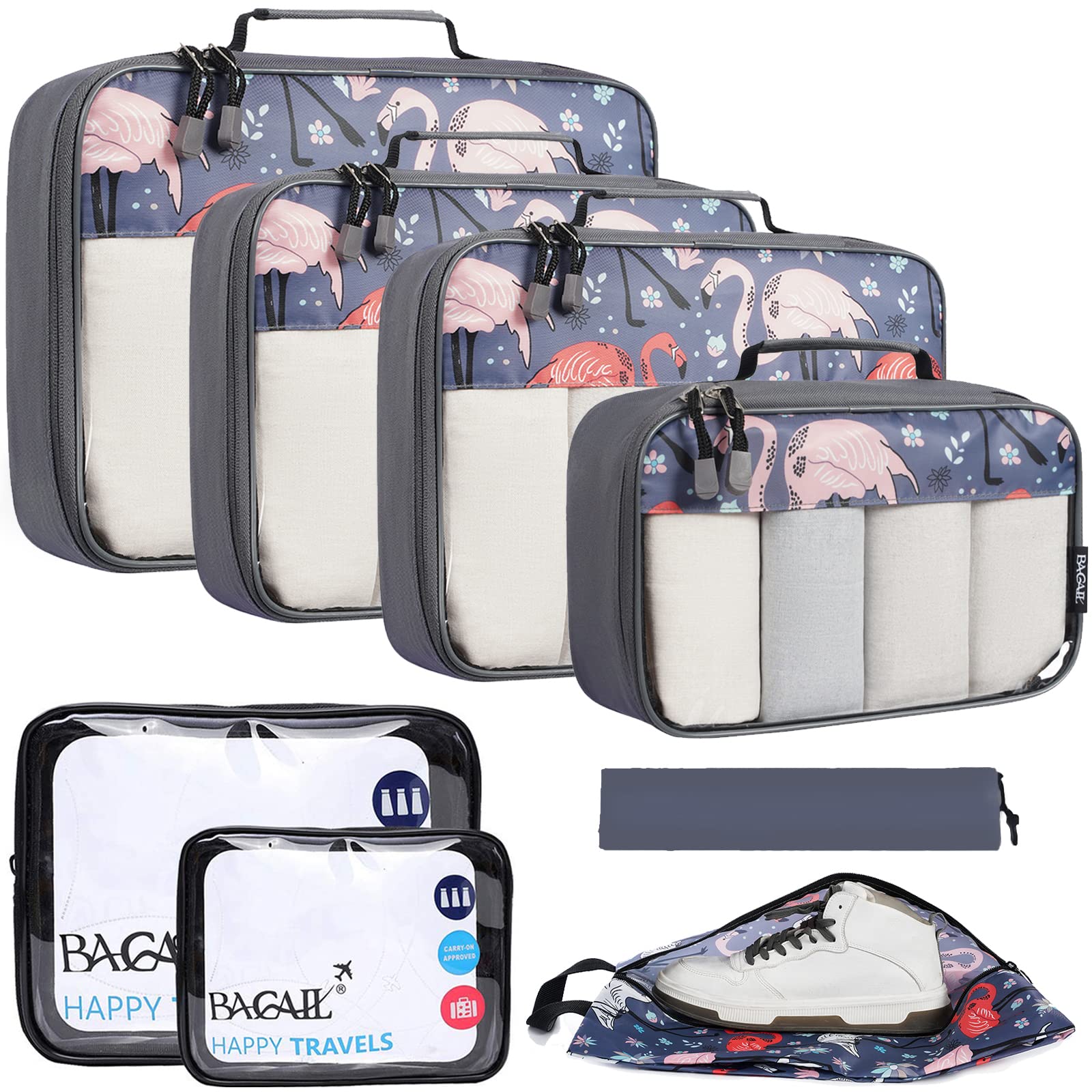 BAGAIL Travel Cubes: 8/9 Set Packing Organizers -  by Handbags Specialist Headquarter | Available at Handbags Specialist Headquarter