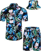 TUNEVUSE Men's Hawaiian Shirt & Shorts Set
