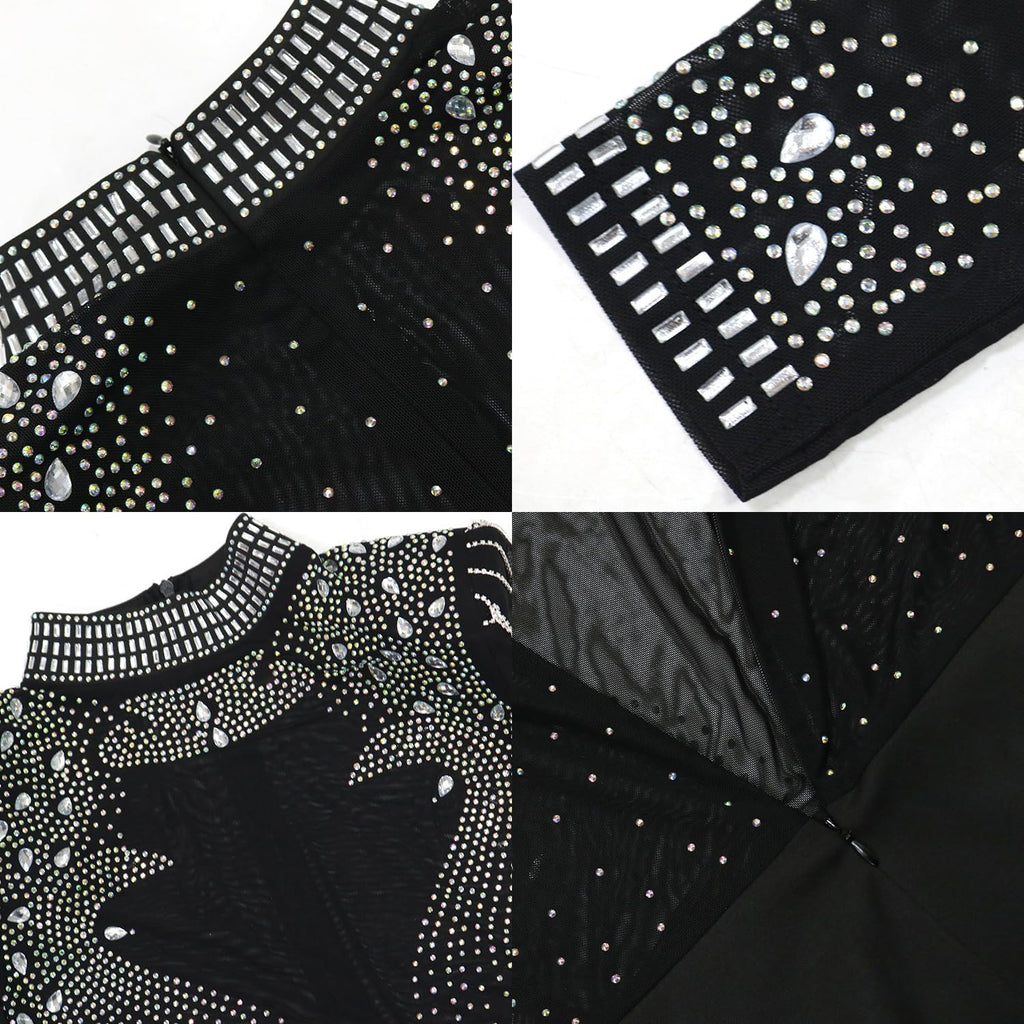 Women's Diamond Long Sleeve Party Club Dress