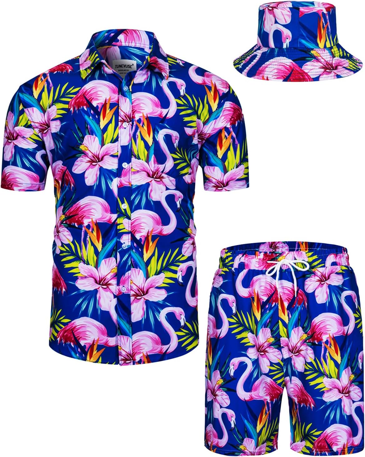 TUNEVUSE Men's Hawaiian Shirt & Shorts Set