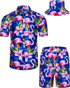 TUNEVUSE Men's Hawaiian Shirt & Shorts Set