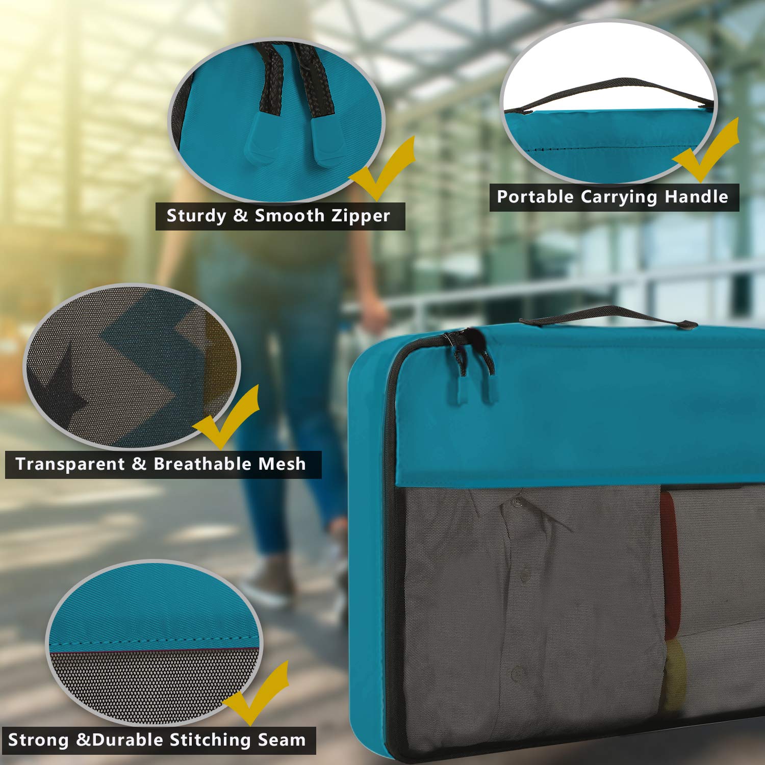 BAGAIL Travel Cubes: 8/9 Set Packing Organizers -  by Handbags Specialist Headquarter | Available at Handbags Specialist Headquarter