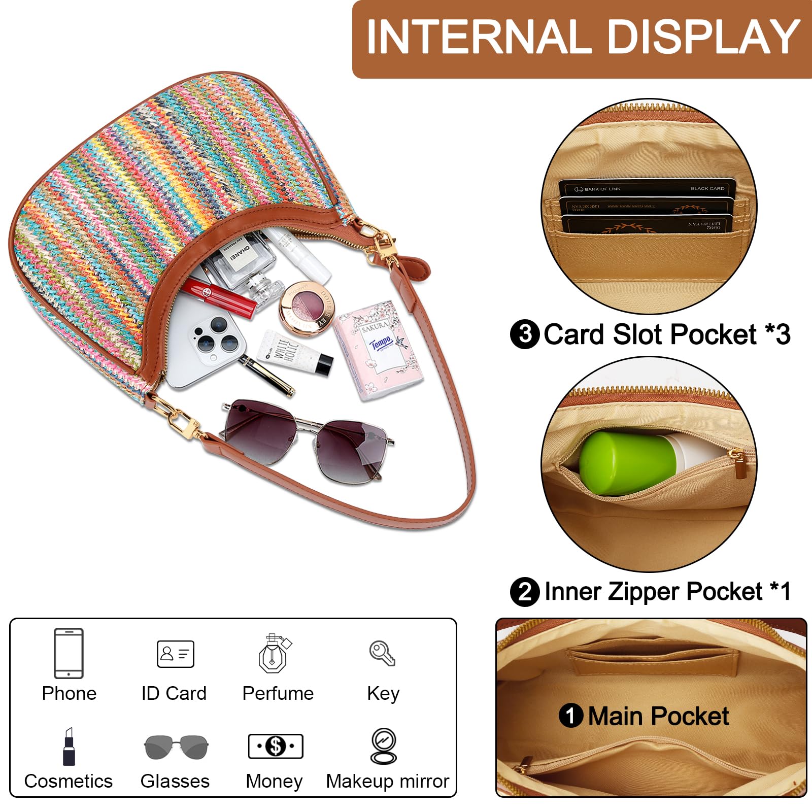 Retro Chic Hobo Bag - Cute Underarm Purse - Shoulder Bags by Handbags Specialist Headquarter | Available at Handbags Specialist Headquarter