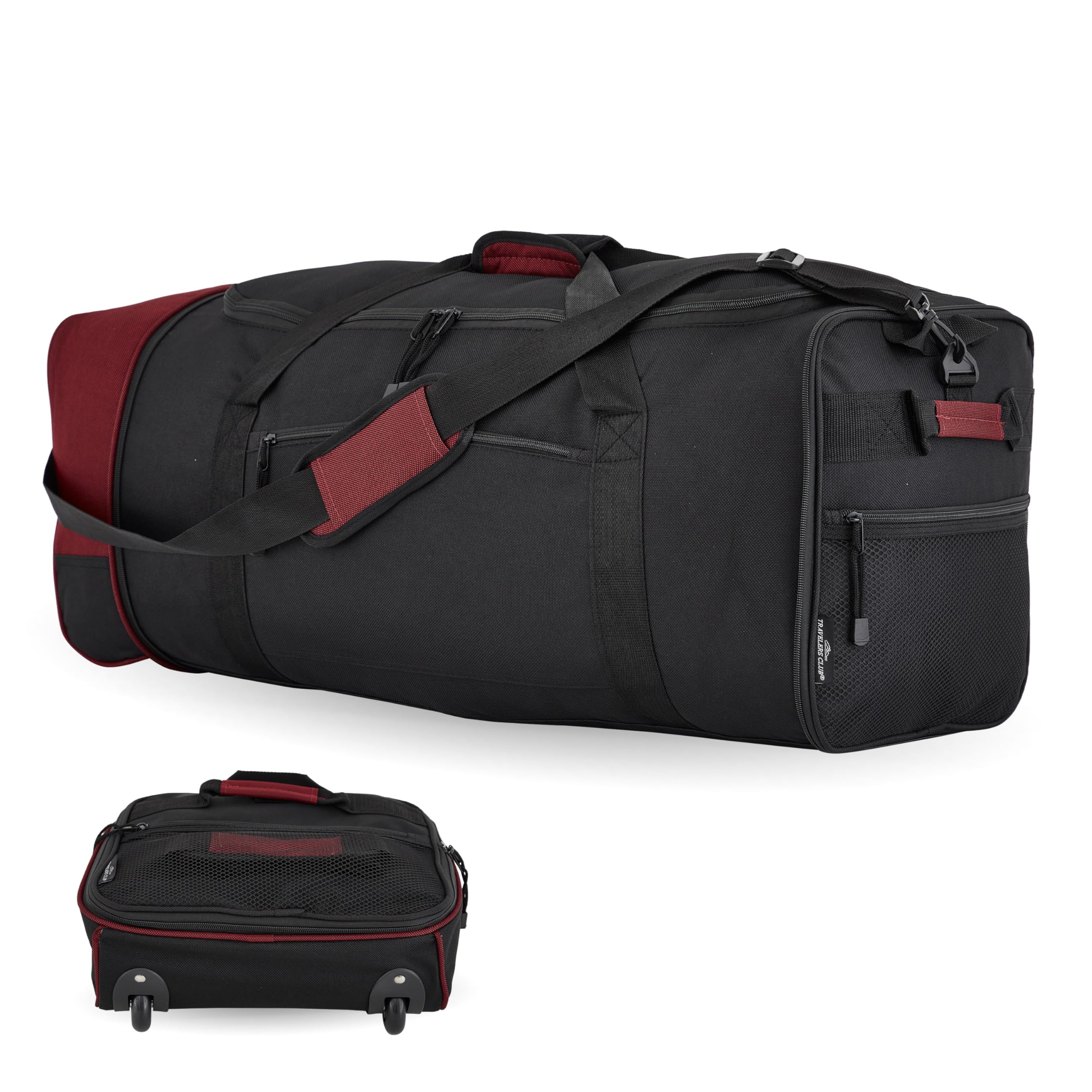 Traveler's Club Expandable Rolling Duffel Bag 32 -  by Handbags Specialist Headquarter | Available at Handbags Specialist Headquarter