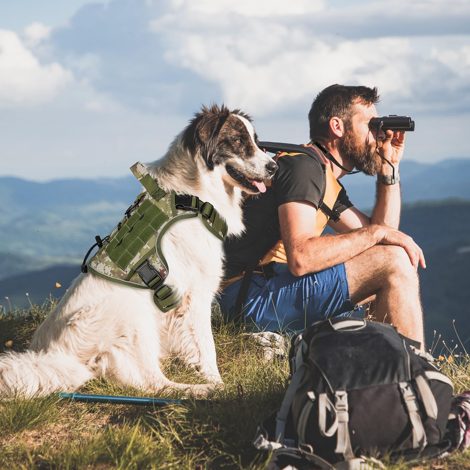 GuardianGrip Tactical Dog Vest - Large, Reflective, Green -  by Handbags Specialist Headquarter | Available at Handbags Specialist Headquarter