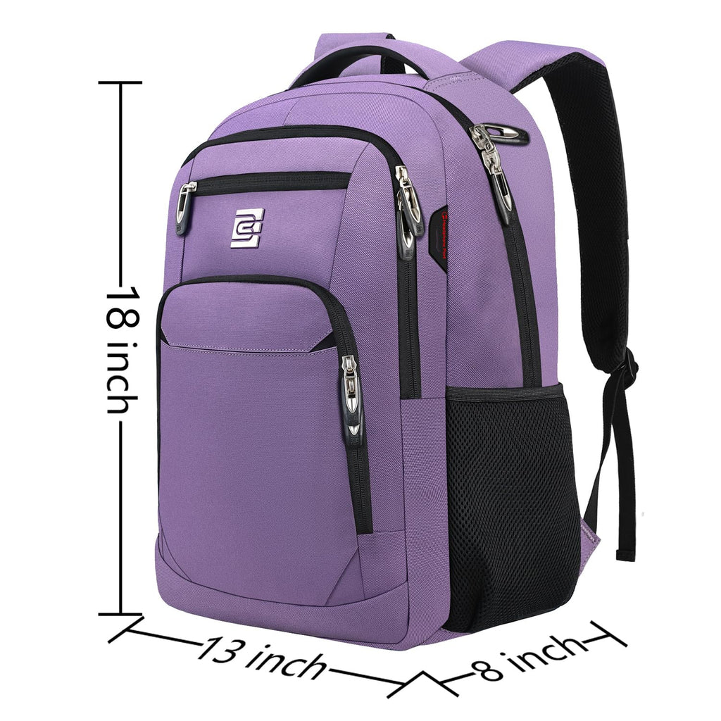 Volher Anti-Theft USB Laptop Backpack - Rose Red