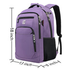 Volher Anti-Theft USB Laptop Backpack - Rose Red