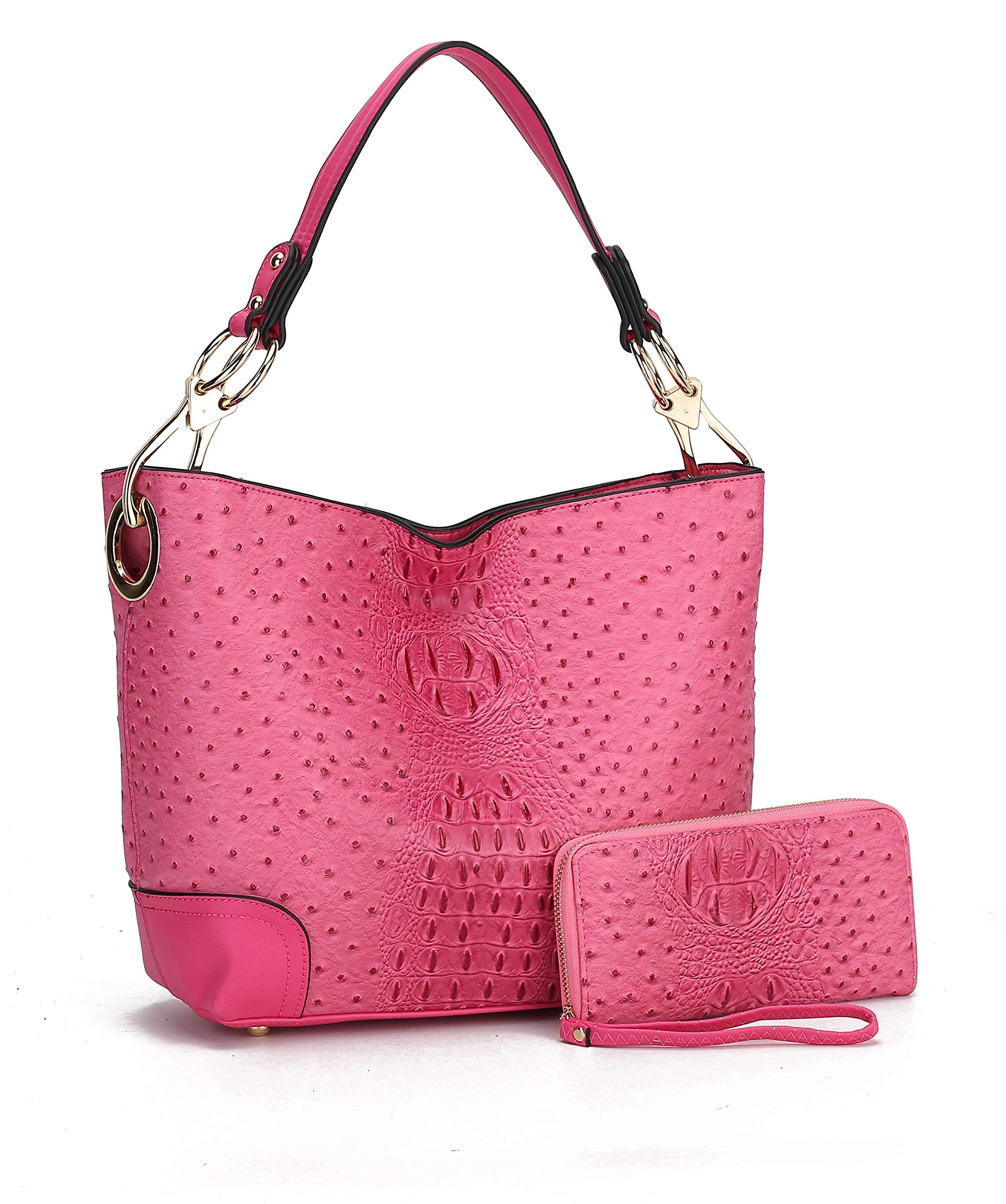 Orange Hobo Shoulder Bag & Wallet Set