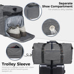Foldable 65L Duffle Bag with Shoe Compartment