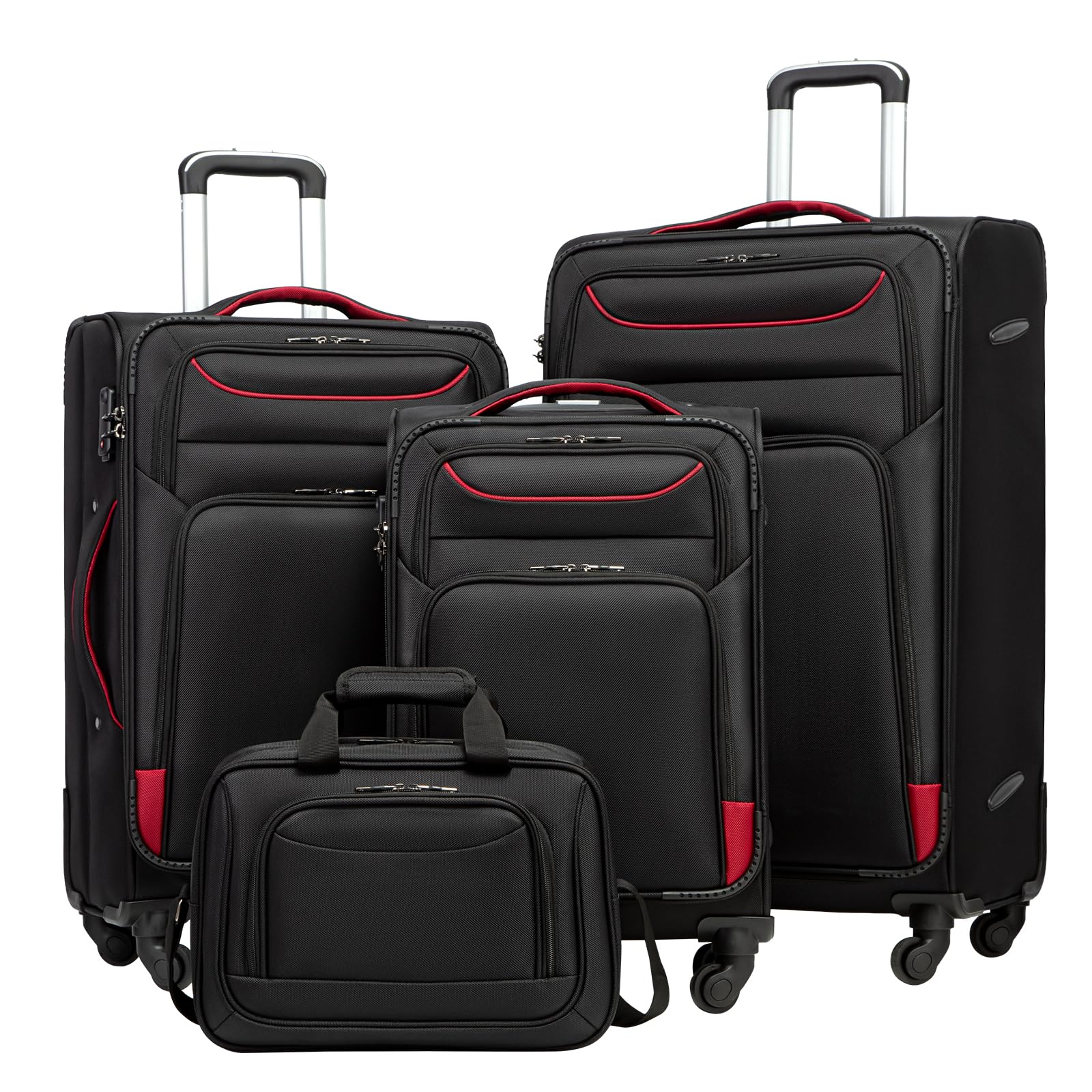 Coolife 4-Piece Softshell Spinner Luggage Set -  by Handbags Specialist Headquarter | Available at Handbags Specialist Headquarter